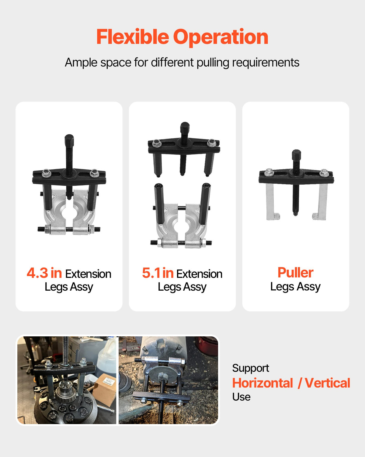 VEVOR Bearing Puller Kit, 14-Piece 5 Ton Capacity Bearing Separator, Pinion Wheel Bearing Removal Kit with 50 mm and 70 mm Jaws, Bearing Puller Set, Heavy Duty Bearing Splitter Tool Kit with Case