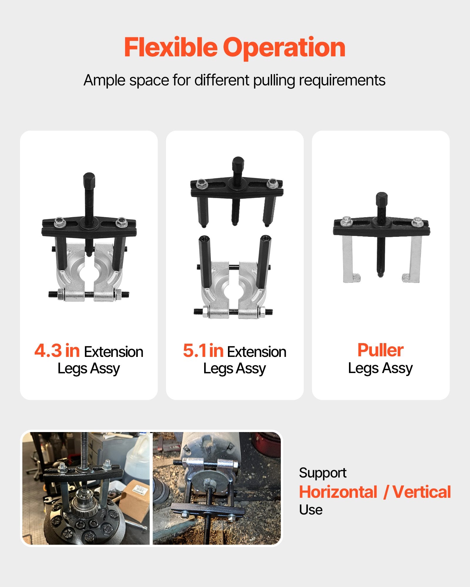 VEVOR Bearing Puller Kit, 14-Piece 5 Ton Capacity Bearing Separator, Pinion Wheel Bearing Removal Kit with 50 mm and 70 mm Jaws, Bearing Puller Set, Heavy Duty Bearing Splitter Tool Kit with Case
