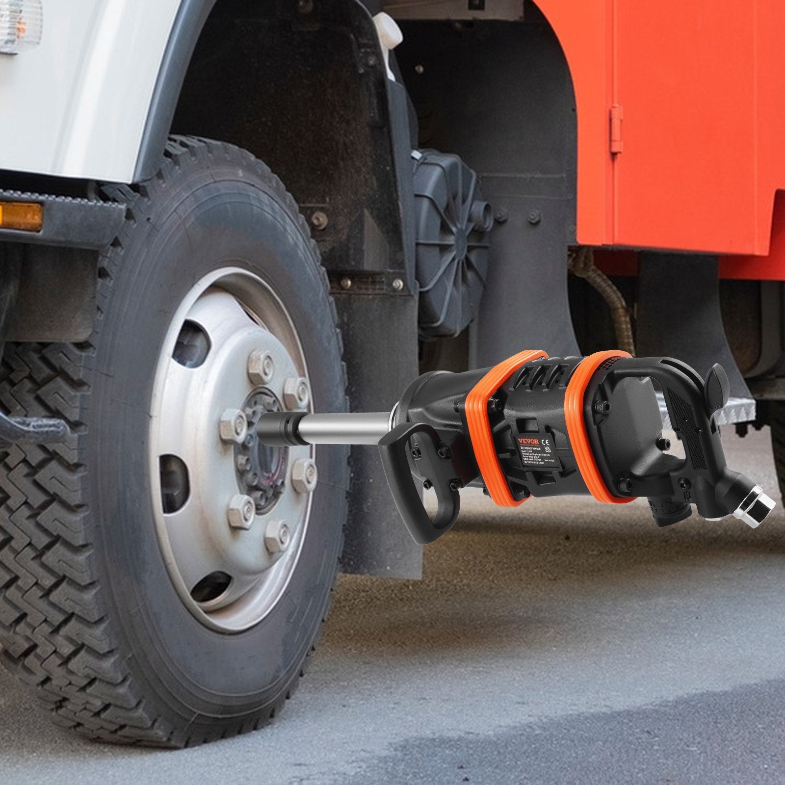 VEVOR 1 Inch Air Impact Wrench, Up to 5175 ft-lbs Beast Reverse Torque Output Pneumatic Impact Gun w/ 8 Inch Extended Anvil for Repairs_nd_aintenance of Heavy Duty Machinery / Semi-Truck / Bus