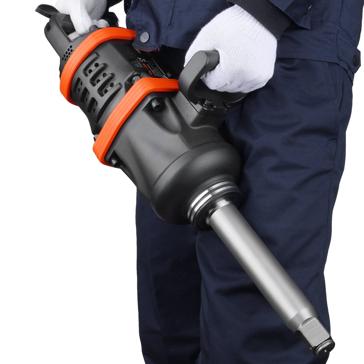 VEVOR 1 Inch Air Impact Wrench, Up to 5175 ft-lbs Beast Reverse Torque Output Pneumatic Impact Gun w/ 8 Inch Extended Anvil for Repairs_nd_aintenance of Heavy Duty Machinery / Semi-Truck / Bus