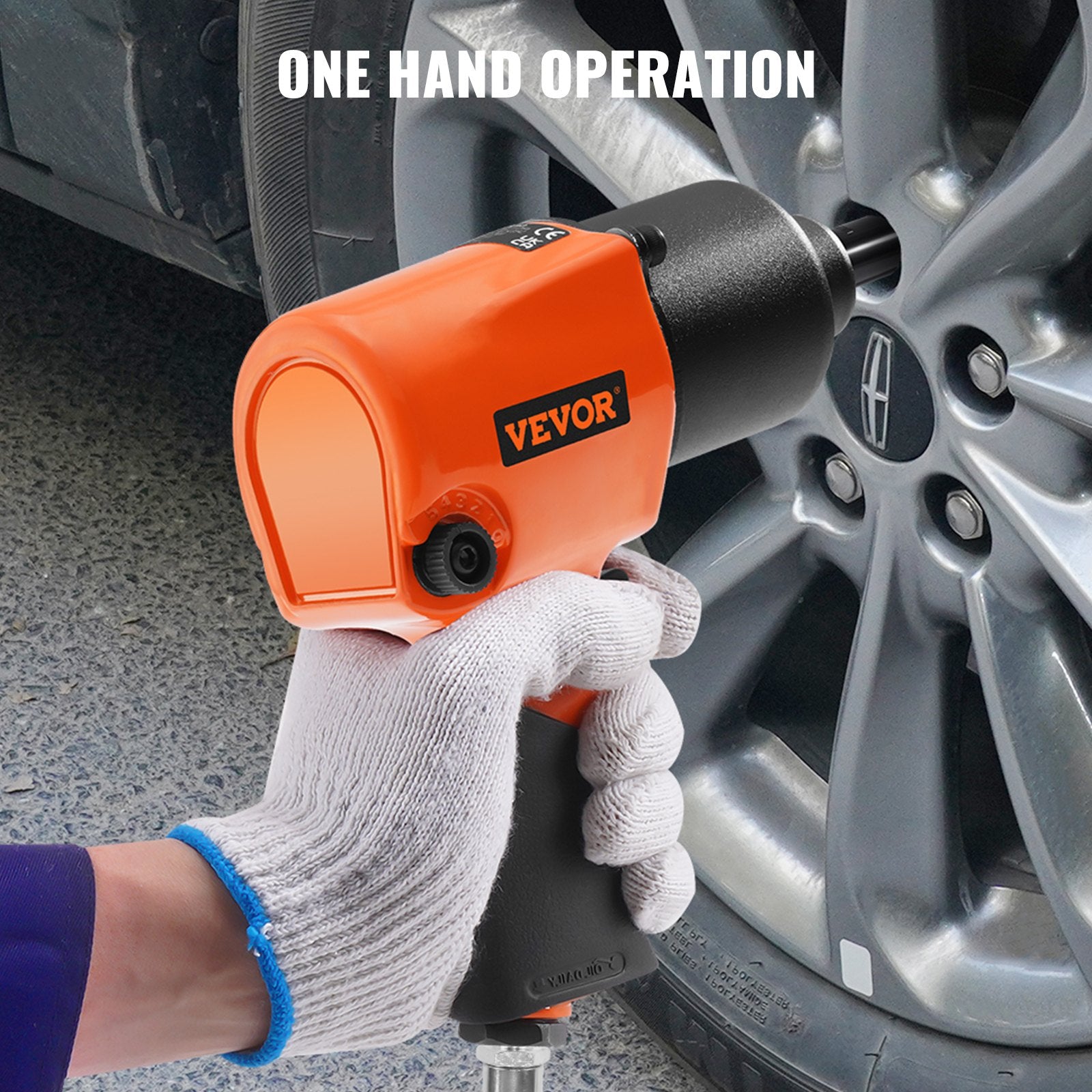 VEVOR Air Impact Wrench 1/2" Square Drive 880ft-lbs Nut-busting Torque 90-120PSI