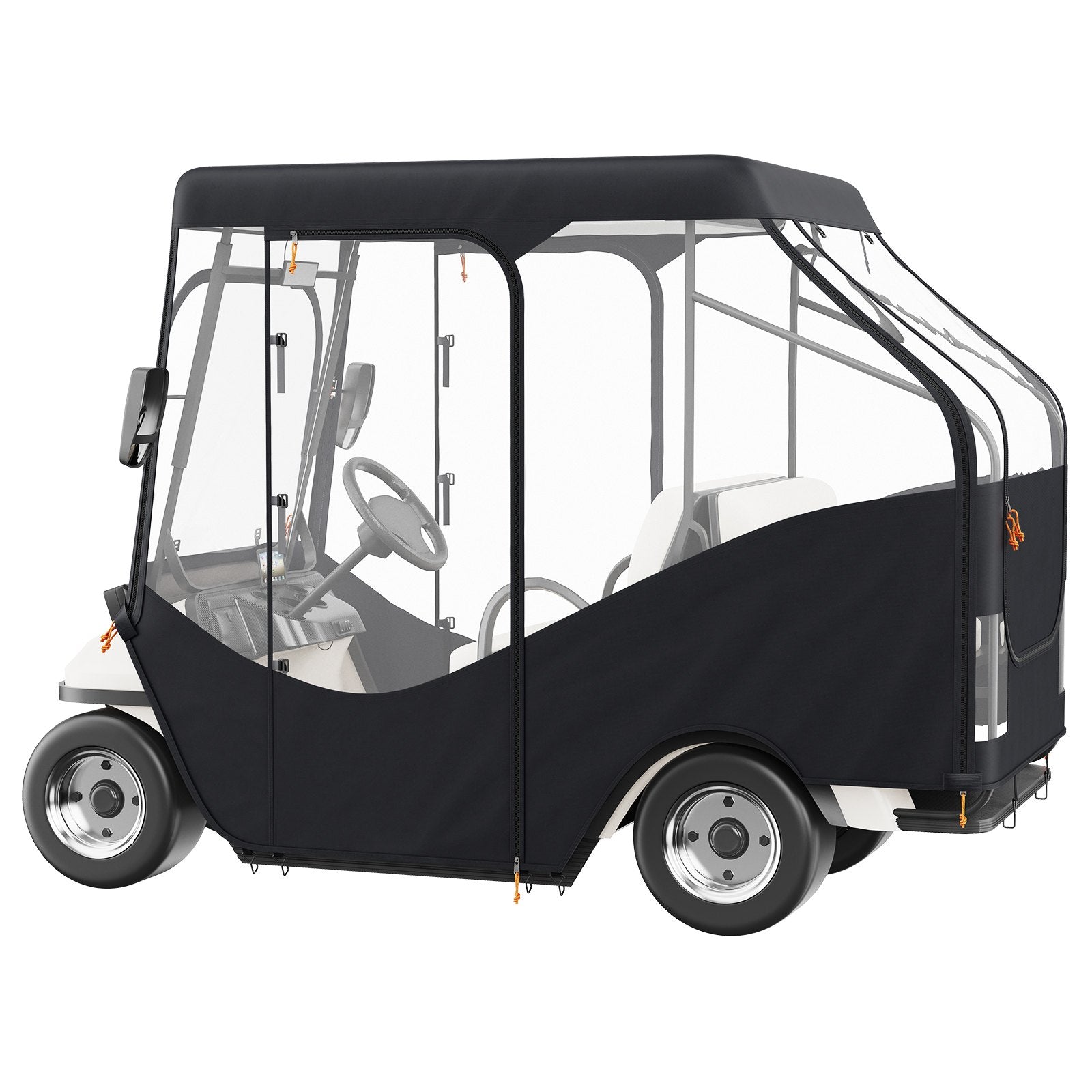 VEVOR Golf Cart Enclosure, 420D Polyester Driving Enclosure with 4-Sided Transparent Windows, 4 Passenger Club Car Covers Universal Fits for Most Brand Carts, Sunproof and Dustproof Outdoor Cart Cover
