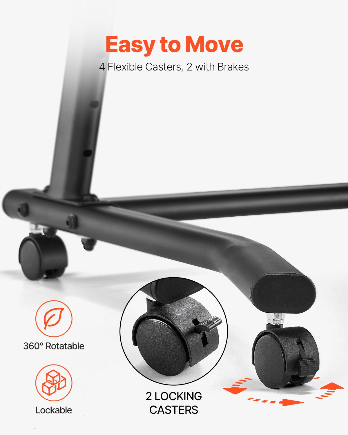 VEVOR Mobile Cycling Desk Foldable Bike Trainer Fitness Desk with Lockable Wheel