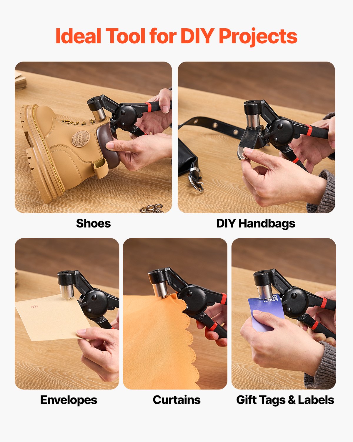 VEVOR Grommet Tool Kit 500 PCS 12 mm Metal Eyelets Grommets in Gold and Silver