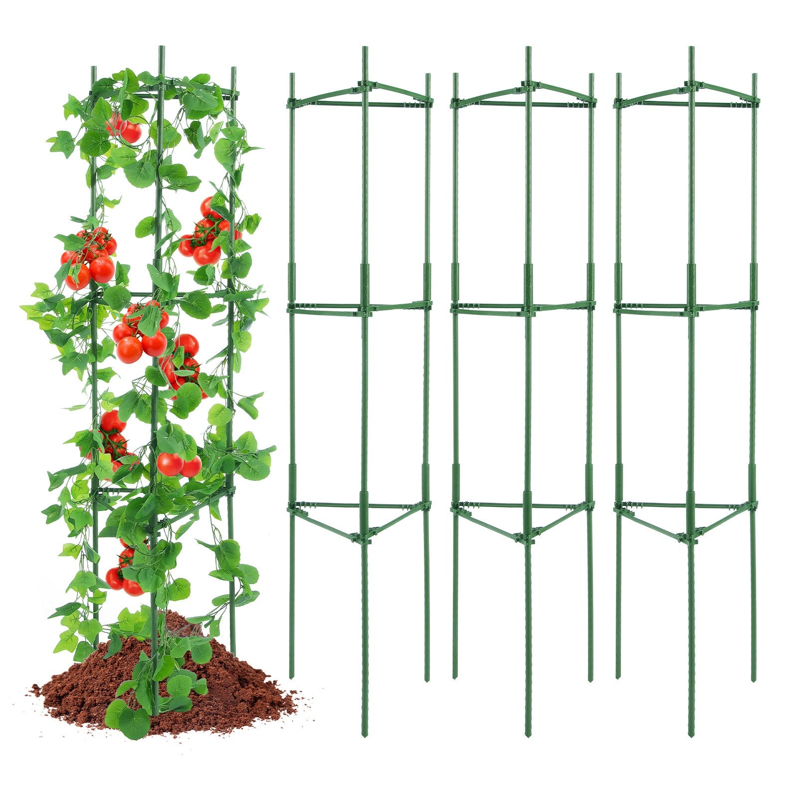 VEVOR 4 Packs Tomato Cages for Garden 1620 mm Tomato Plant Stakes Support Cage