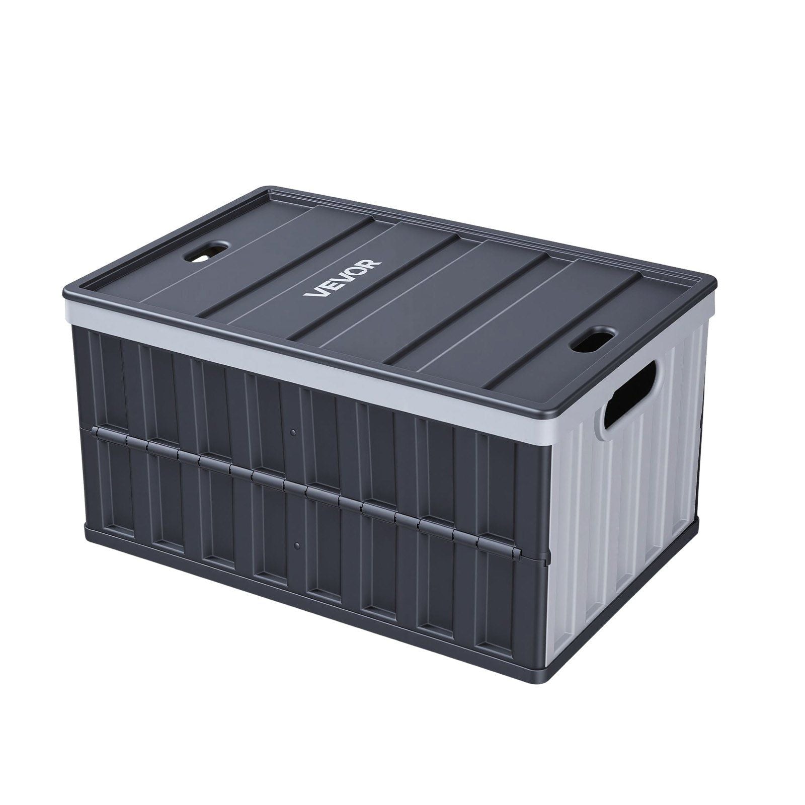 Plastic Collapsible Storage Bins with Lids, 65L 3 Packs, Stackable Folding Storage Crates with Handles, Holds 38 kg Per Bin, Heavy Duty Containers, Space-Saving Baskets, for Home Organizing