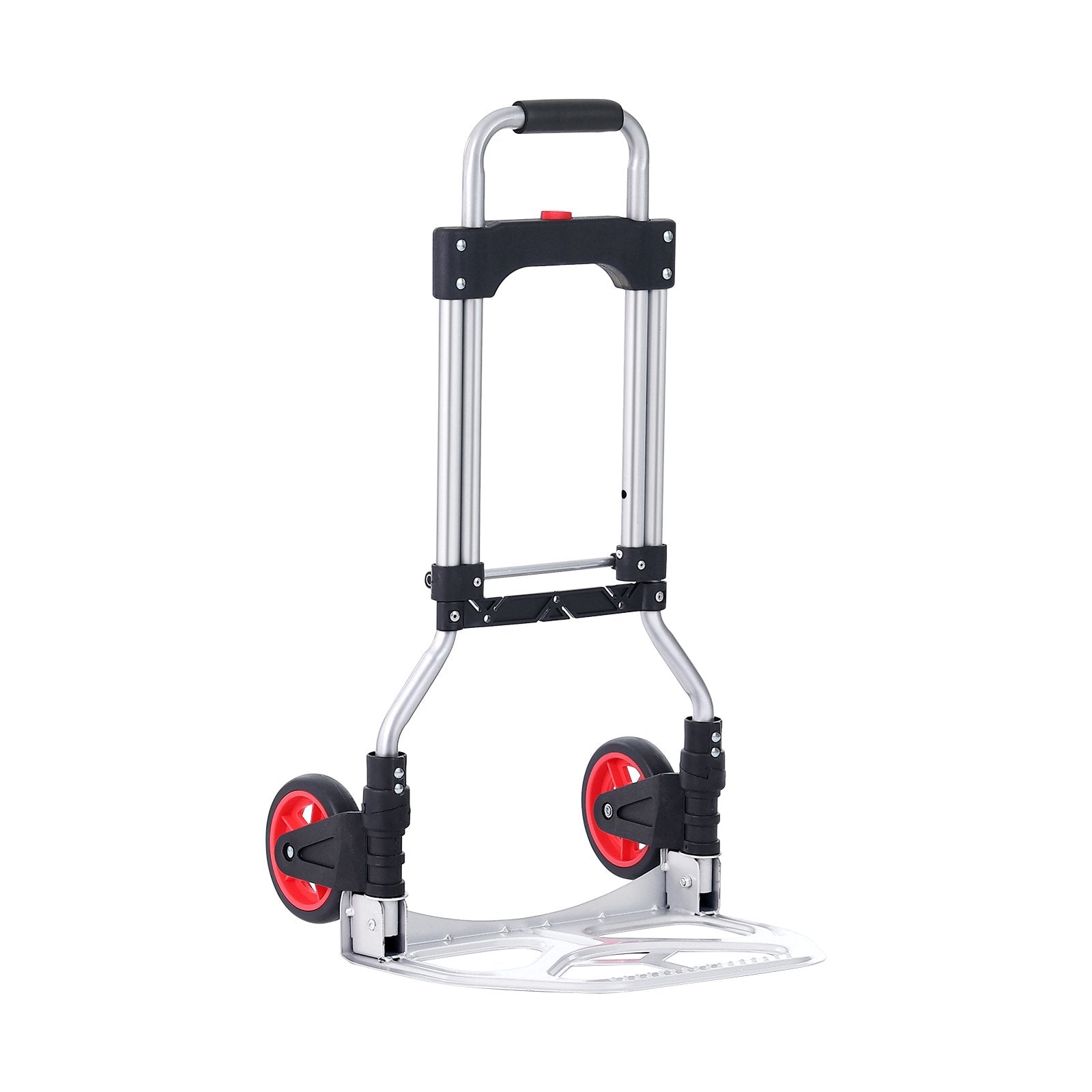 VEVOR Folding Hand Truck, 80 kg Load Capacity, Aluminum Portable Cart, Convertible Hand Truck and Dolly with Telescoping Handle and Rubber Wheels, Ultra Lightweight Super Strong for Moving Warehouse