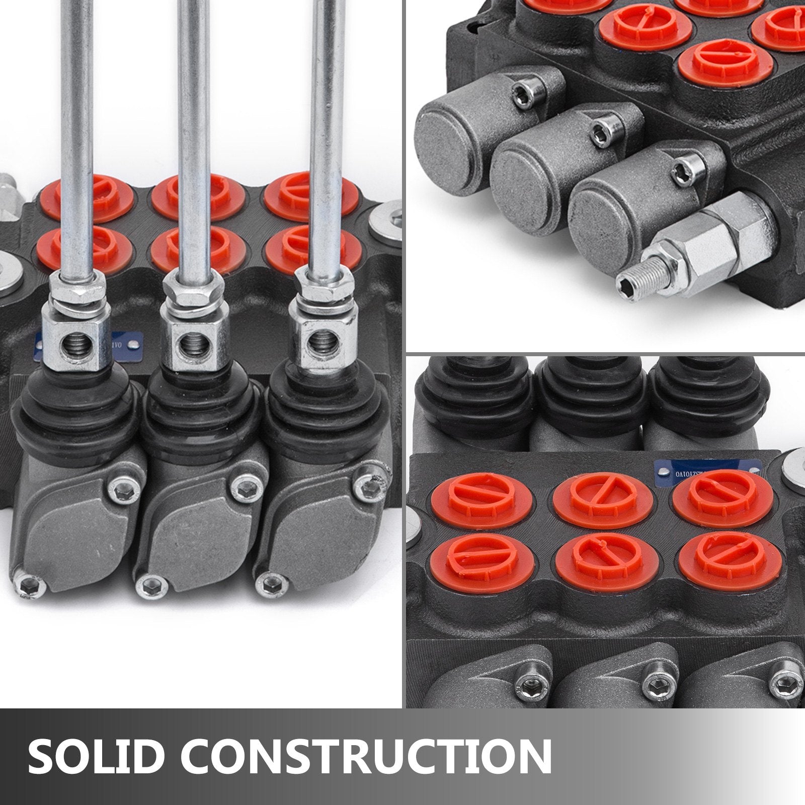 VEVOR 3 Spool Hydraulic Control Valve 11GPM Hydraulic Directional Control Valve Double Acting Hydraulic Valve for Tractors Loaders Tanks