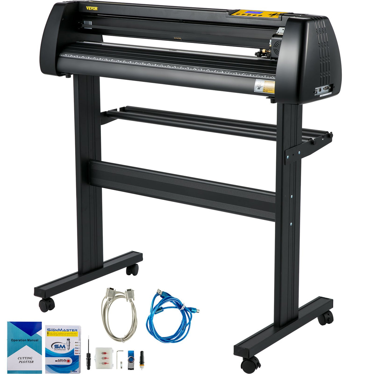 VEVOR 28 Inch Vinyl Cutter Machine With Floor Stand Vinly Sign Cutting Plotter Starter Bundle Kit Software Adjustable Force &amp; Speed