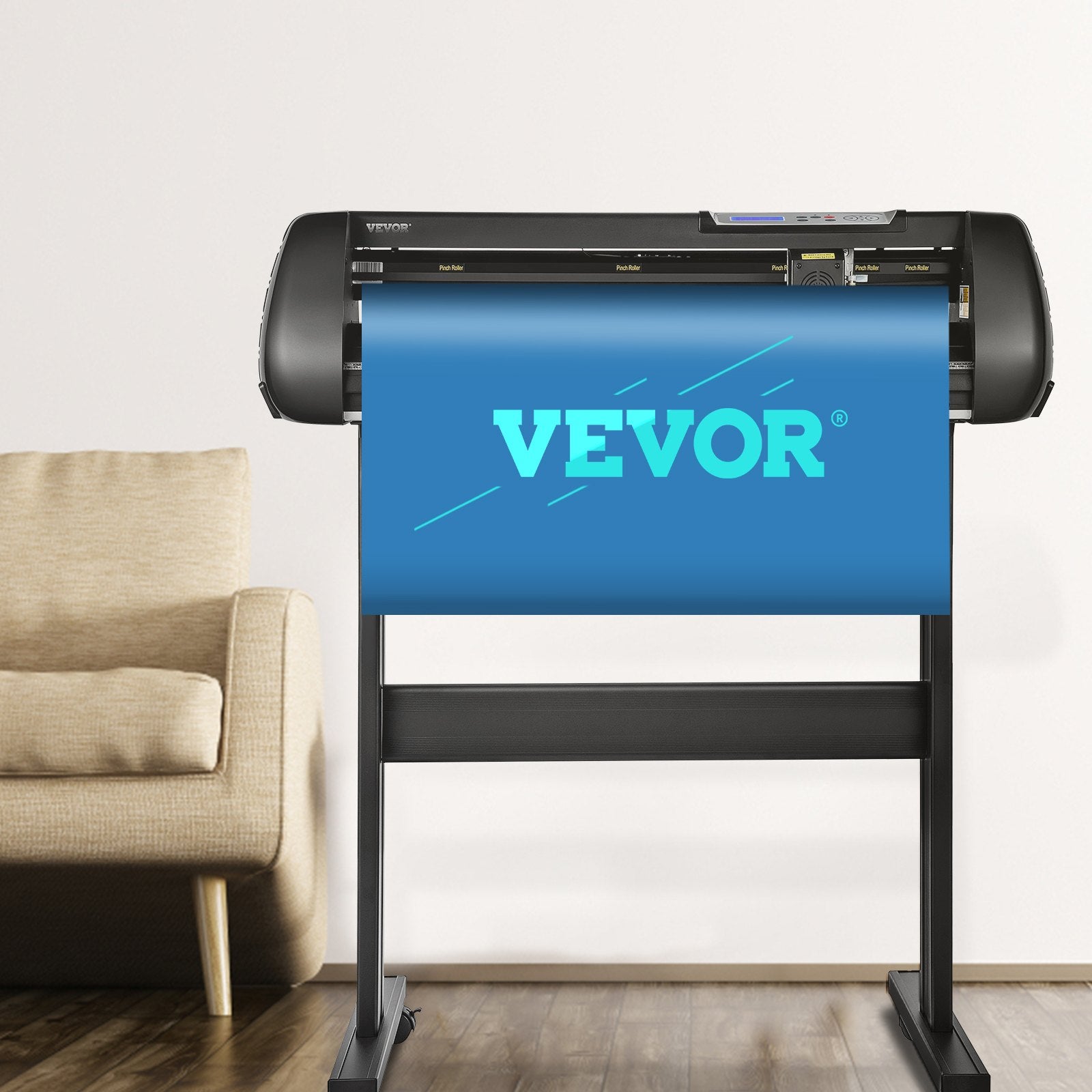 VEVOR Vinyl Cutter Machine, 28in Offline Bluetooth Cutting Plotter Machine, 400in/10m Steel Roller Shaft Adjustable Speed Force, SignMaster Software Tool DIY Craft Kit for Sign Making Windows & Mobile
