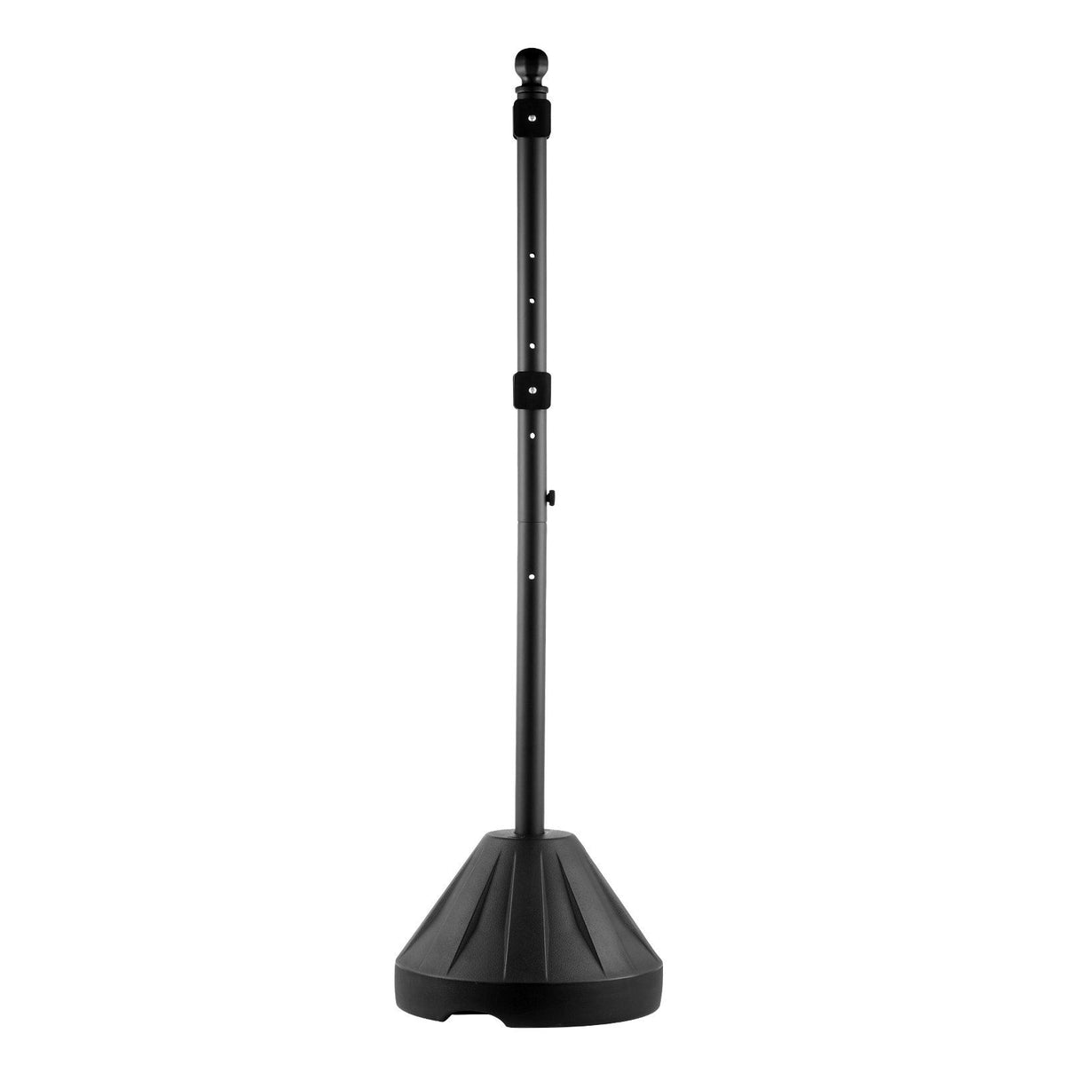 Portable Sign Post, 5 ft Cast Iron Sign Post Holder with Hard Plastic Base &amp; Wheels,  Movable Parking Sign Stand for No Parking Street Signs, Handicap Parking Sign,  with Base, Bolts Nuts, Black