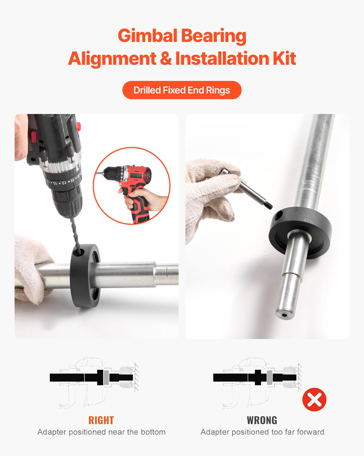 VEVOR Mercruiser Alignment Tool & Gimbal Bearing Puller Set, Compatible with Mercruisers, OMC, Volvo Cobra Bell Housings, Engine Alignment Tool, Bearing Puller Seal Bellow Expander Tools Easy-to-Use