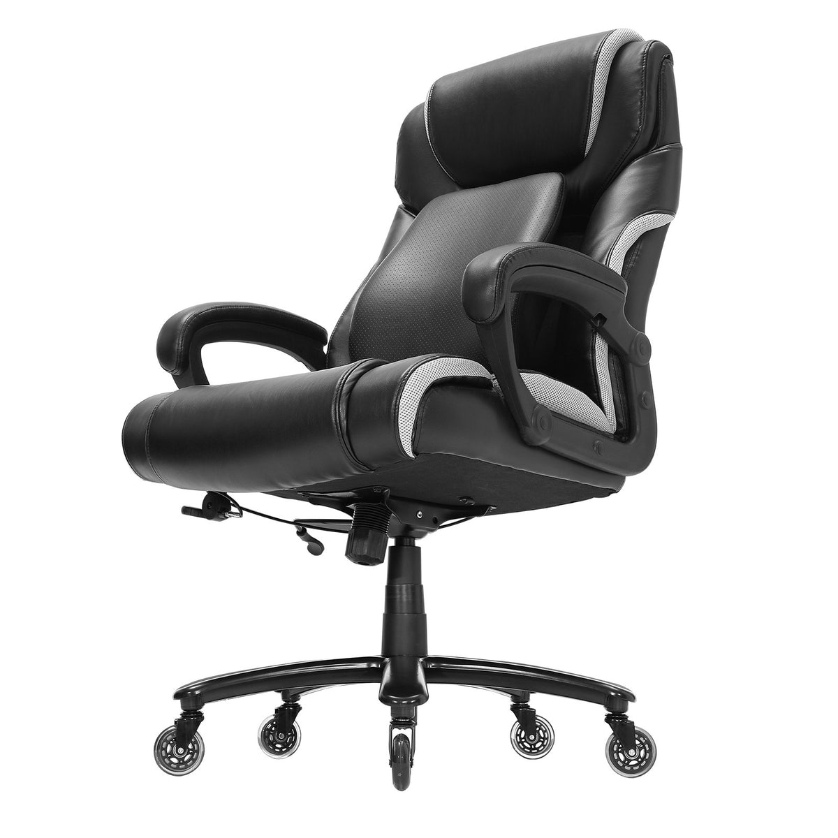 VEVOR Heavy Duty Executive Office Chair with Cutting-edge Adjustable Lumbar Support for Long Hours, Big and Tall 400lbs Office Chair, Wide Thick Padded Strong Metal Base Quiet Wheels