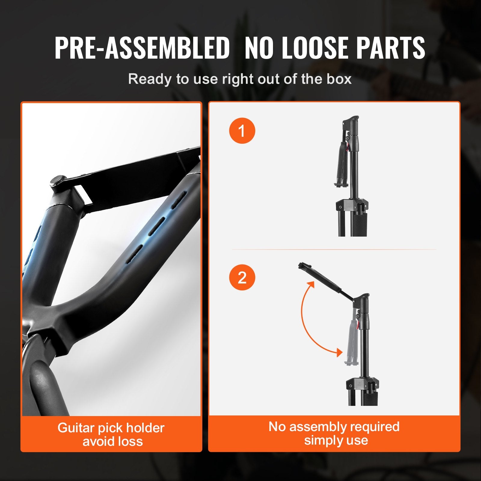 VEVOR_ripod Guitar Stand Floor-Standing Foldable 900-1200 mm Adjustable Height