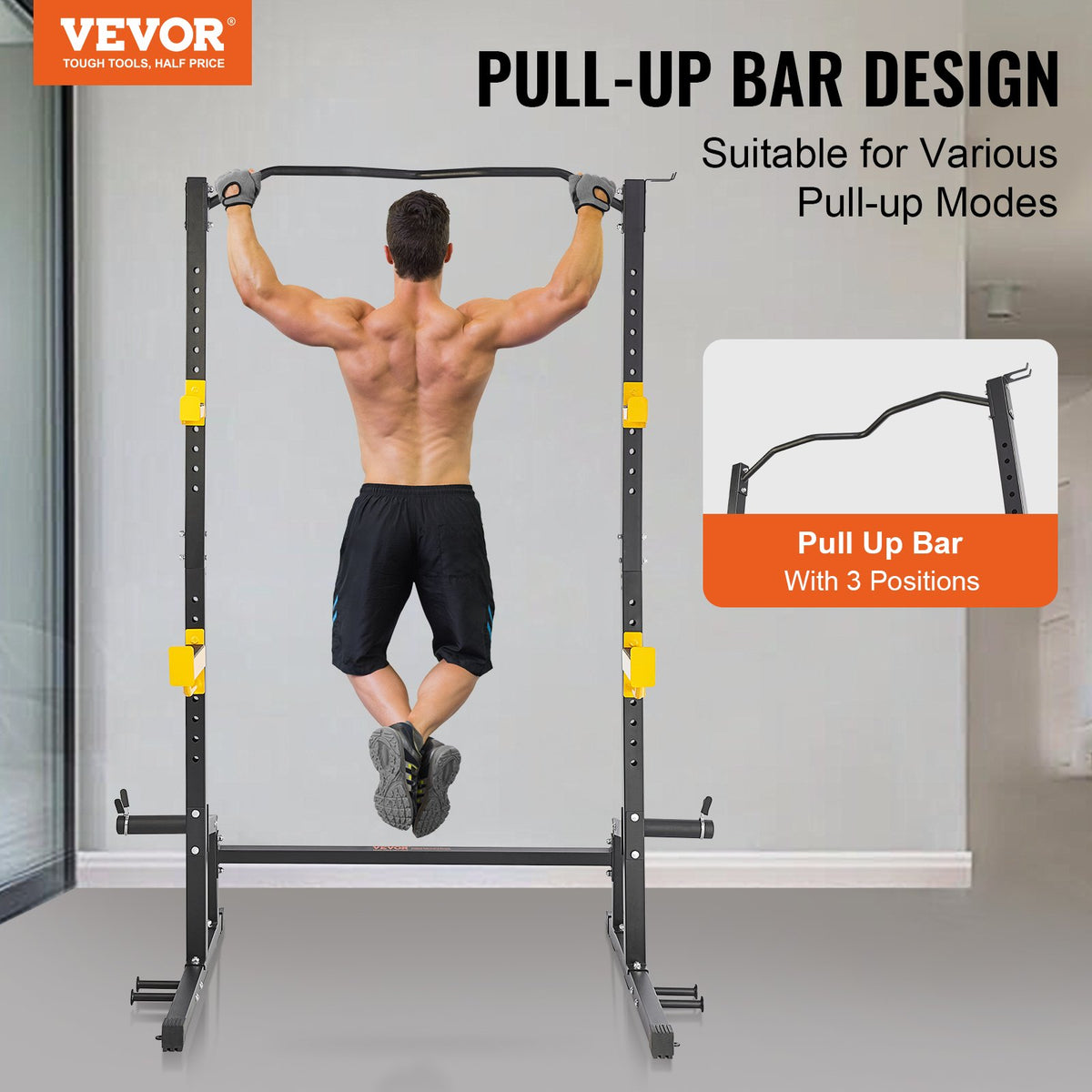 VEVOR Squat Stand Power Rack Adjustable Heavy Duty Barbell Weight Stand Home Gym