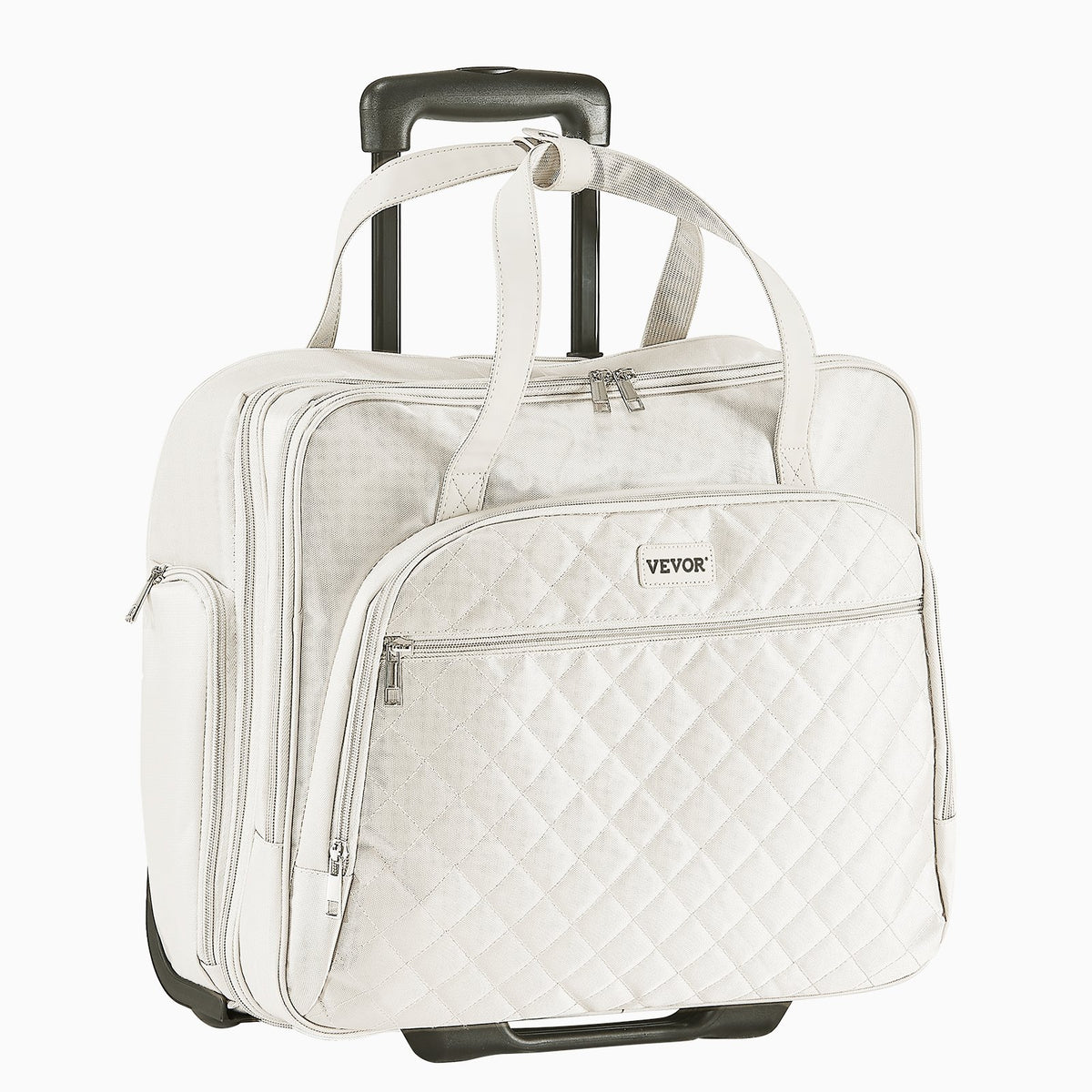 VEVOR Rolling Laptop Bag, Fits Up to 15.6 Inch Laptop, Wheeled Briefcase, Roller Computer Tote Bag with 2 Fixed Wheels &amp; Telescoping Handle, Laptop Case for Work Travel Business Office, Women Men