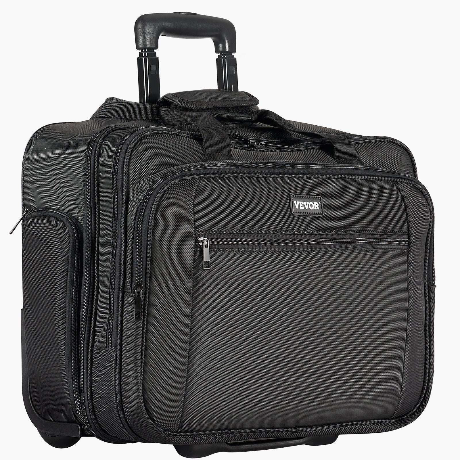 VEVOR Rolling Laptop Bag 43.94 cm Wheeled Computer Bag for Women & Men Black