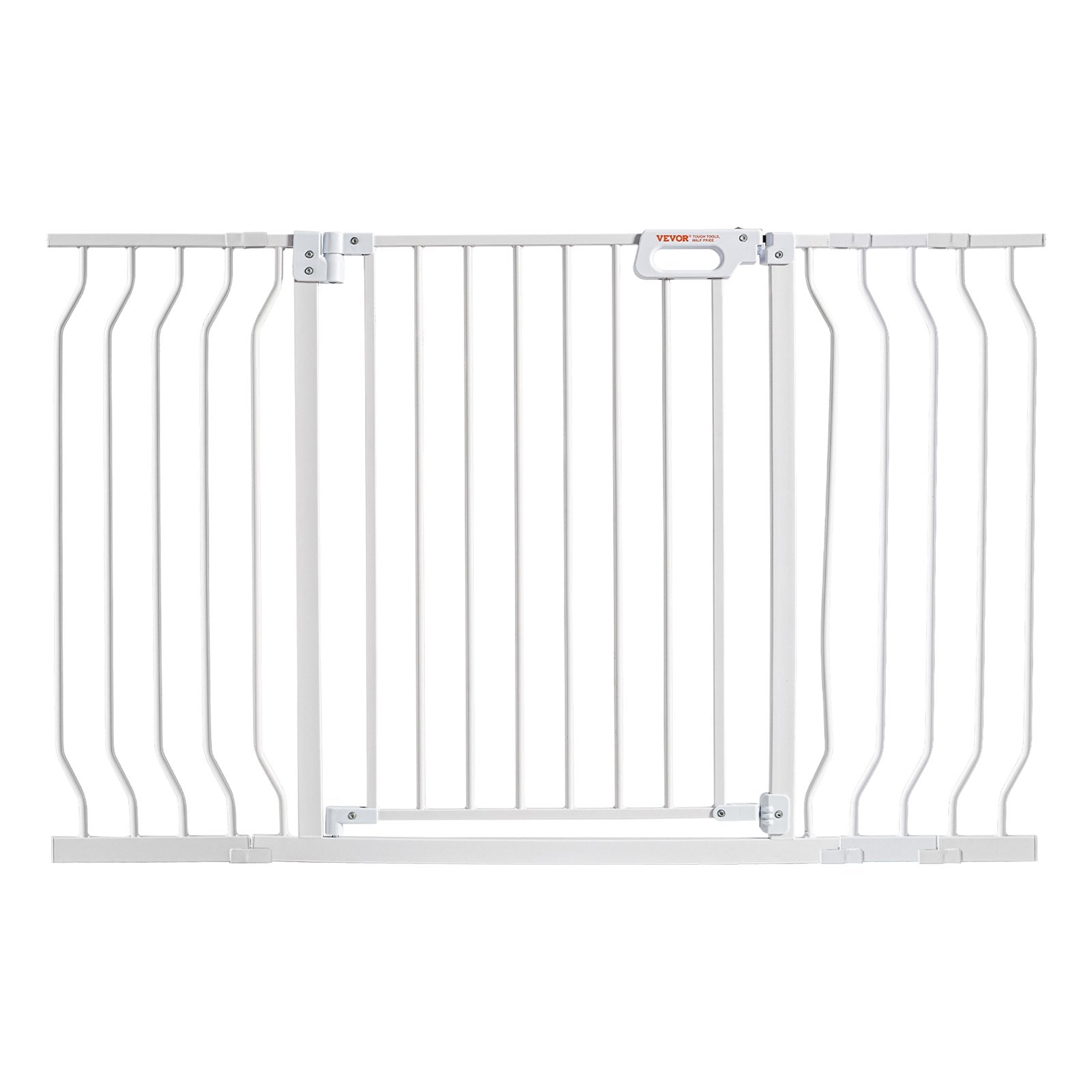 VEVOR Baby Gate, 749-1346 mm Extra Wide, 762 mm High, Dog Gate for Stairs Doorways and House, Easy Step Walk Thru Auto Close Child Gate Pet Security Gate with Pressure Mount and Wall Mount Kit, White