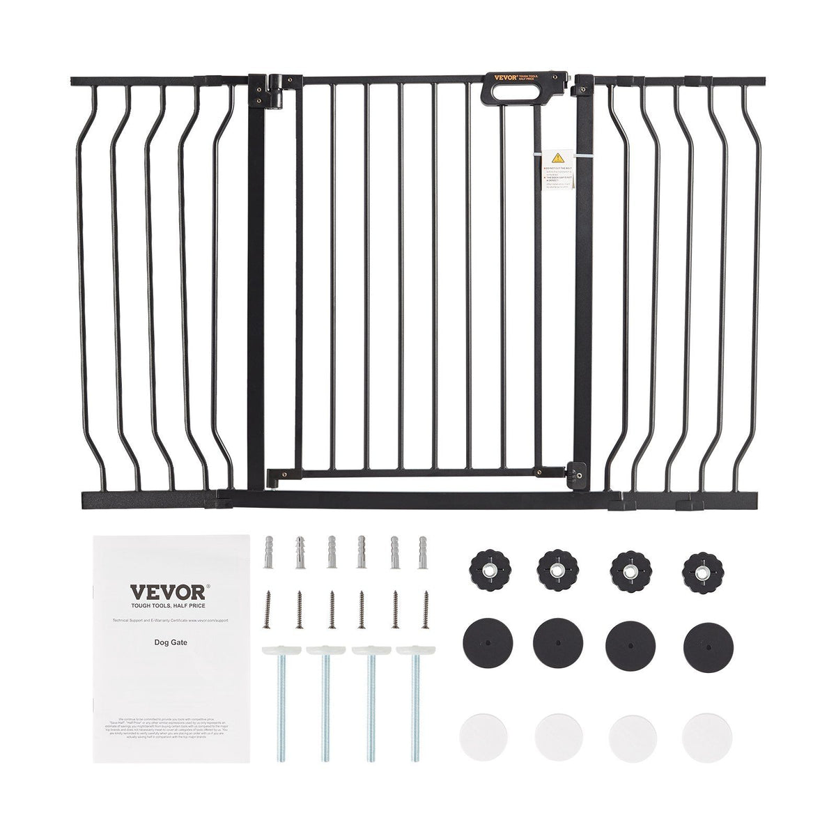 Baby Gate, 749-1346 mm Extra Wide, 762 mm High, Dog Gate for Stairs Doorways and House, Easy Step Walk Thru Auto Close Child Gate Pet Security Gate with Pressure Mount and Wall Mount Kit, Black