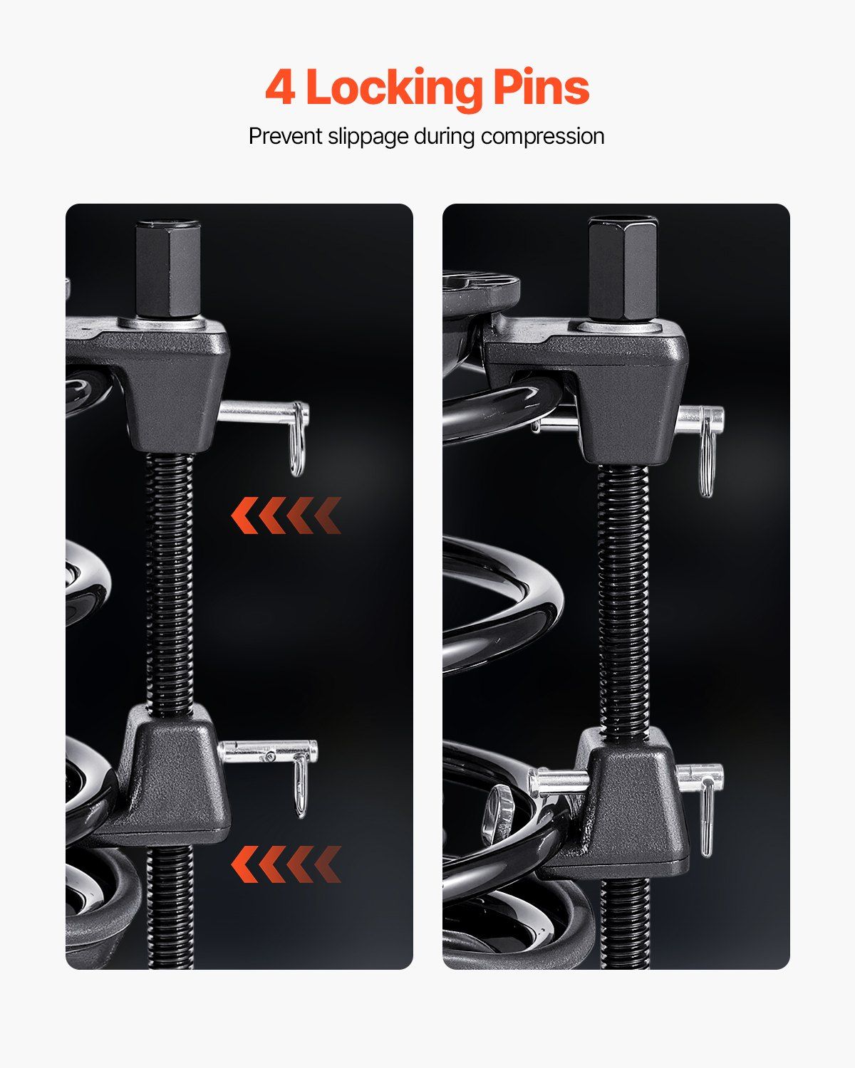 Strut Spring Compressor, 2 Pack, Heavy Duty Coil Spring Compressor Tool with 10.4 Inches(256 mm) Range, Compatible with 0.86 inches(22 mm) Hex Sockets, Fit for Car Truck Motorcycle, Black