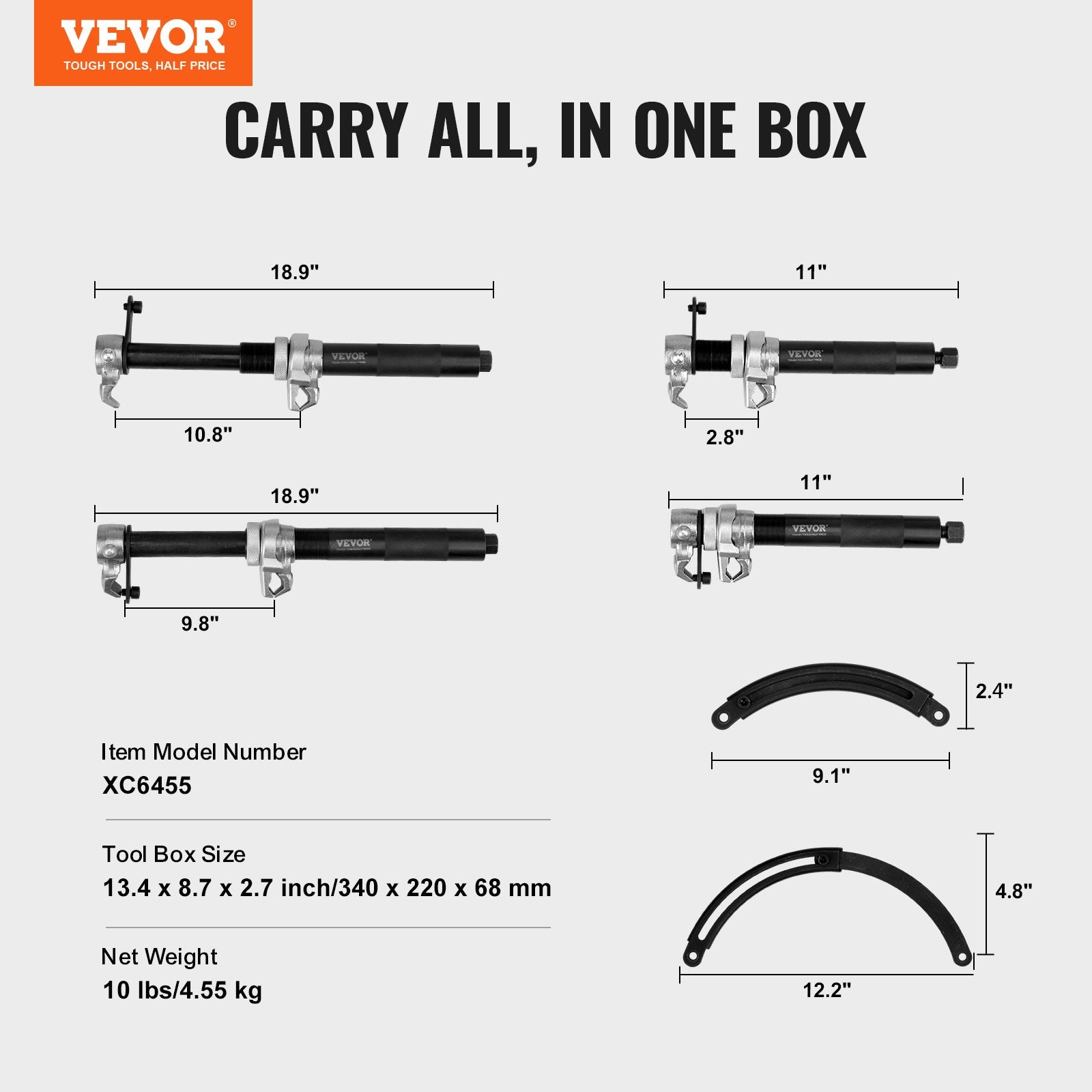 VEVOR Coil Spring Compressor Tool, 2 pcs Heavy Duty Macpherson Strut Spring Compressor Set, 2646 lbs Strut Spring Compressor with Safety Bracket and Carrying Case, for Car Truck ATV UTV