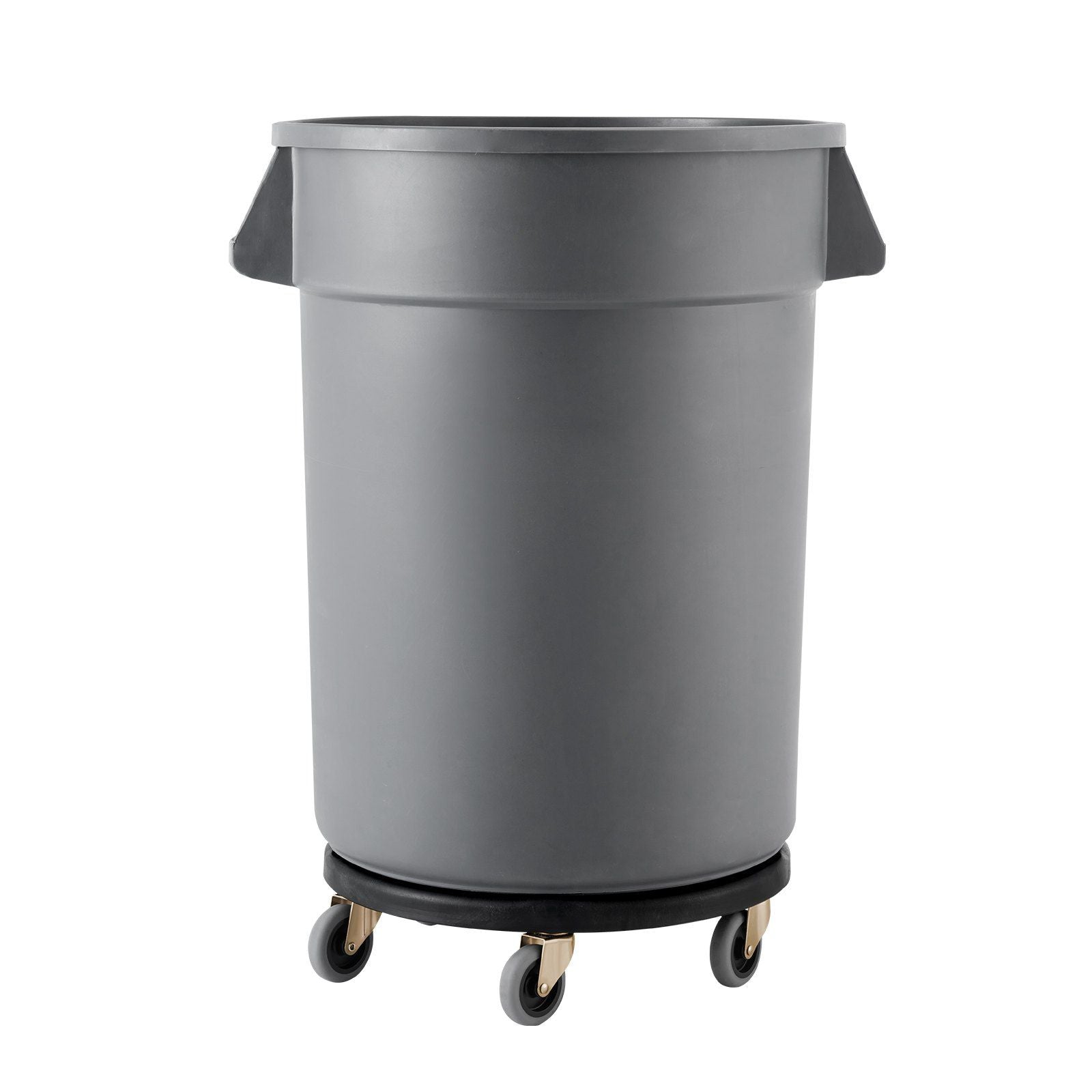Trash Can Dolly, Fit 20, 32, 44, 55 Gallon Containers, Round Trash Can Roller Base with 4 Lockable Wheels, 500lbs Weight Capacity, Heavy Duty Barrel Dolly, Multi-Functional Rolling Dolly Cart