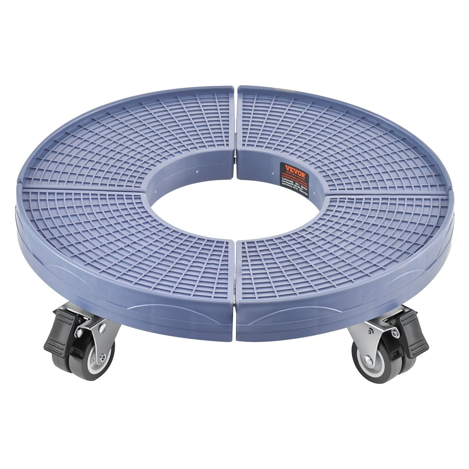 Trash Can Dolly with 4 Lockable Wheels, 440lbs Weight Capacity, Round Trash Can Roller Base, 15-22.8 in Adjustable, Heavy Duty Drum Dolly Plant Caddy, Multi-Functional Rolling Dolly Cart, Blue