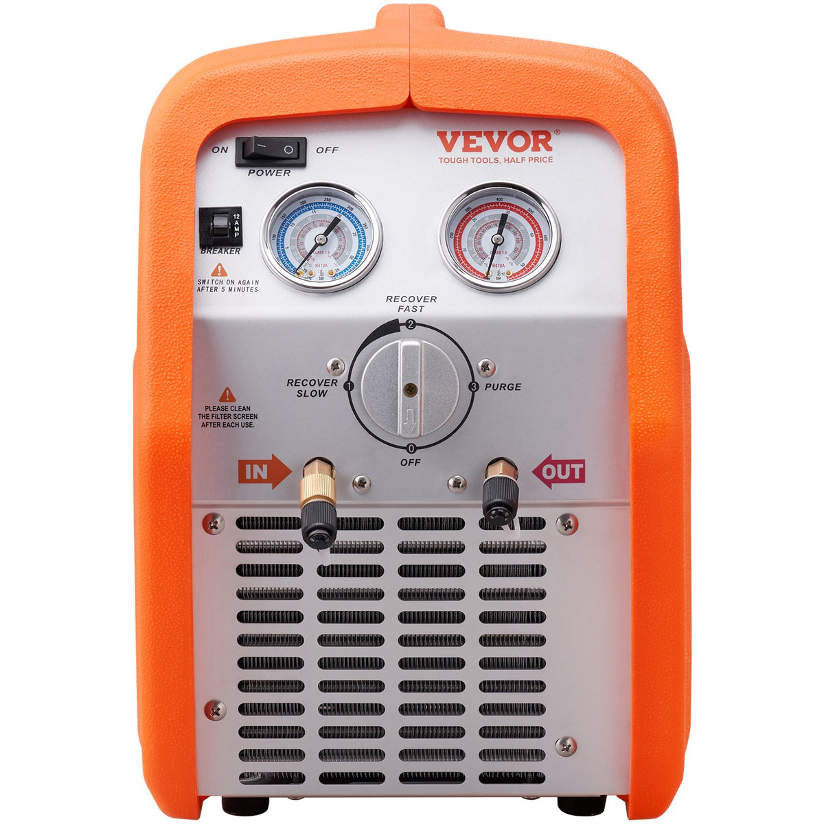 VEVOR Portable 3/4 HP Refrigerant Recovery Machine for Vapor Liquid Refrigerant