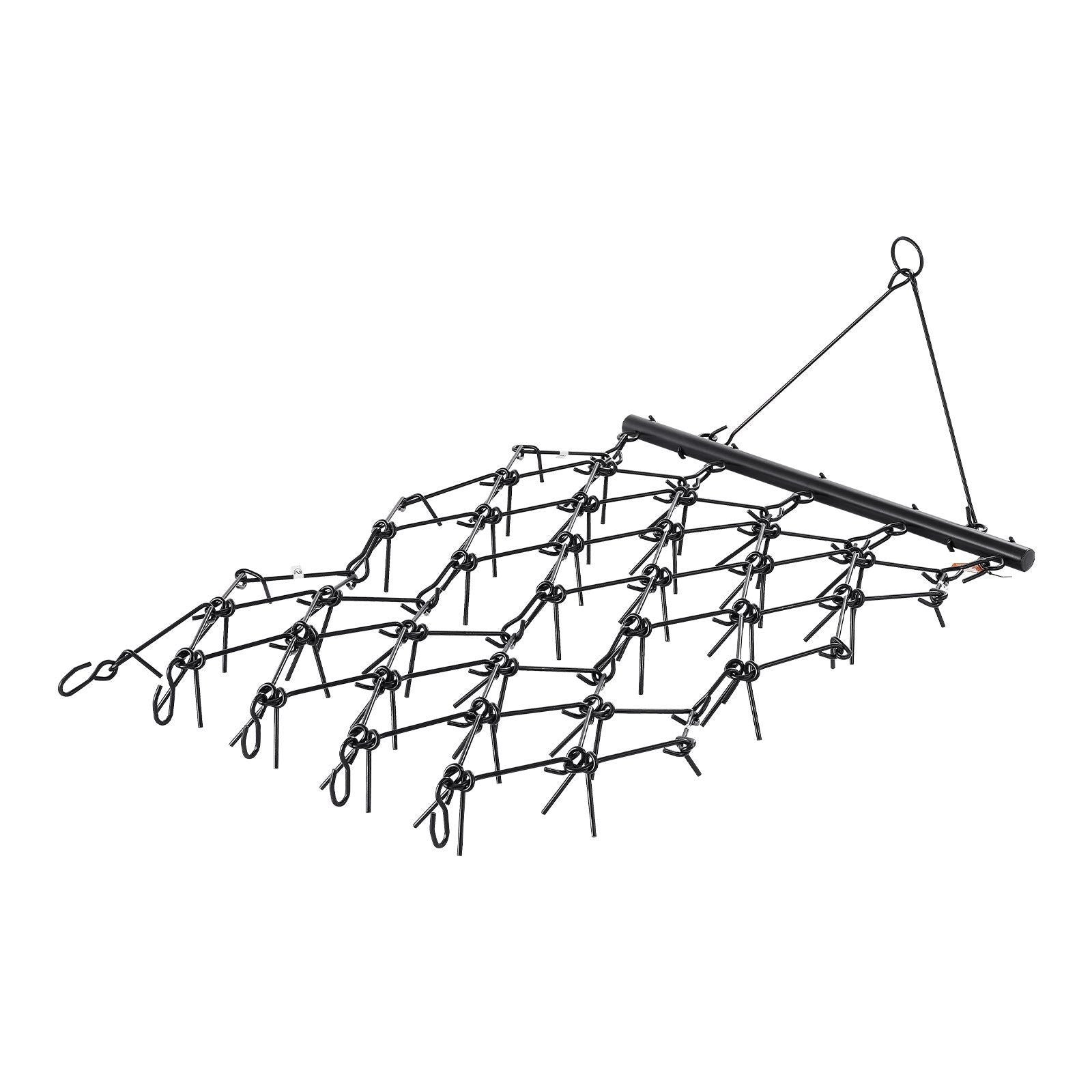 Drag Harrow, 1.2x1.7m Durable Chain Harrow with 80 Sharp Teeth, Suitable for ATV UTV Tractor, Ideal for Soil Preparation, Seeding, Smoothing Landscapes, and Yard Gravel Driveway Maintenance