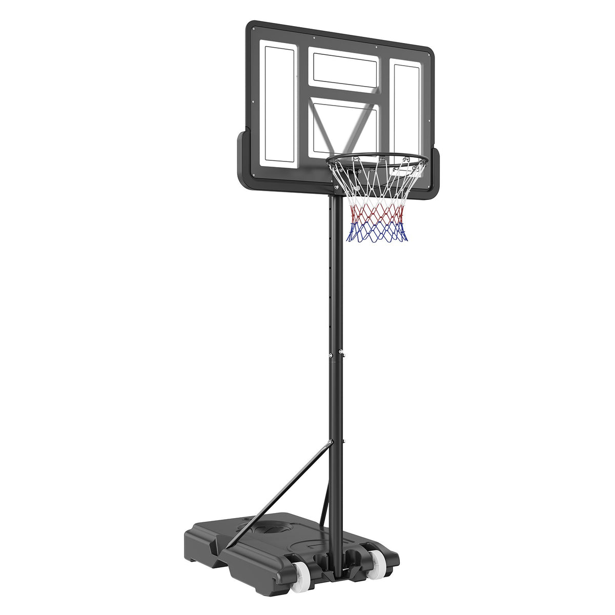 VEVOR Basketball Hoop, 4-10 ft Adjustable Height Portable Backboard System, 44 inch Basketball Hoop &amp; Goal, Kids &amp; Adults Basketball Set with Wheels, Stand, and Fillable Base, for Outdoor/Indoor