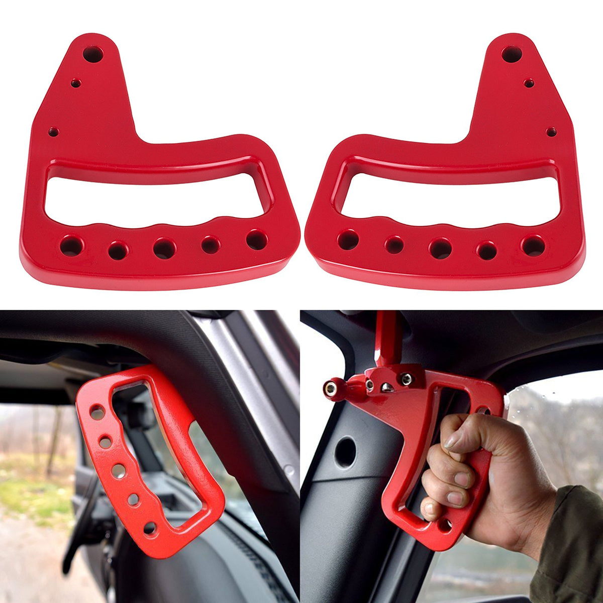 VEVOR Hand Grips Front Rear Compatible with 2007-2017 Jeep Wrangler JK New