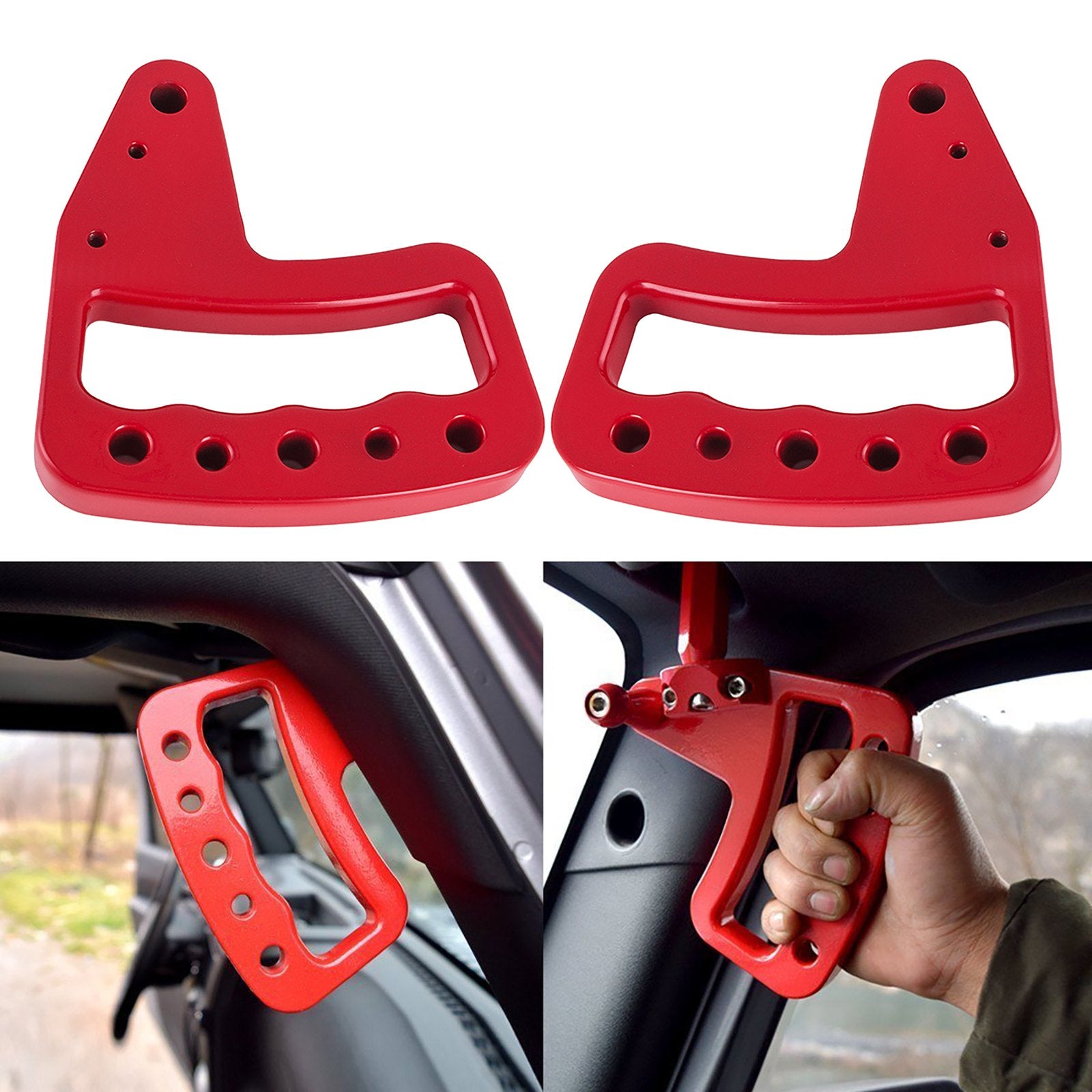 VEVOR Hand Grips Front Rear Compatible with 2007-2017 Jeep Wrangler JK New