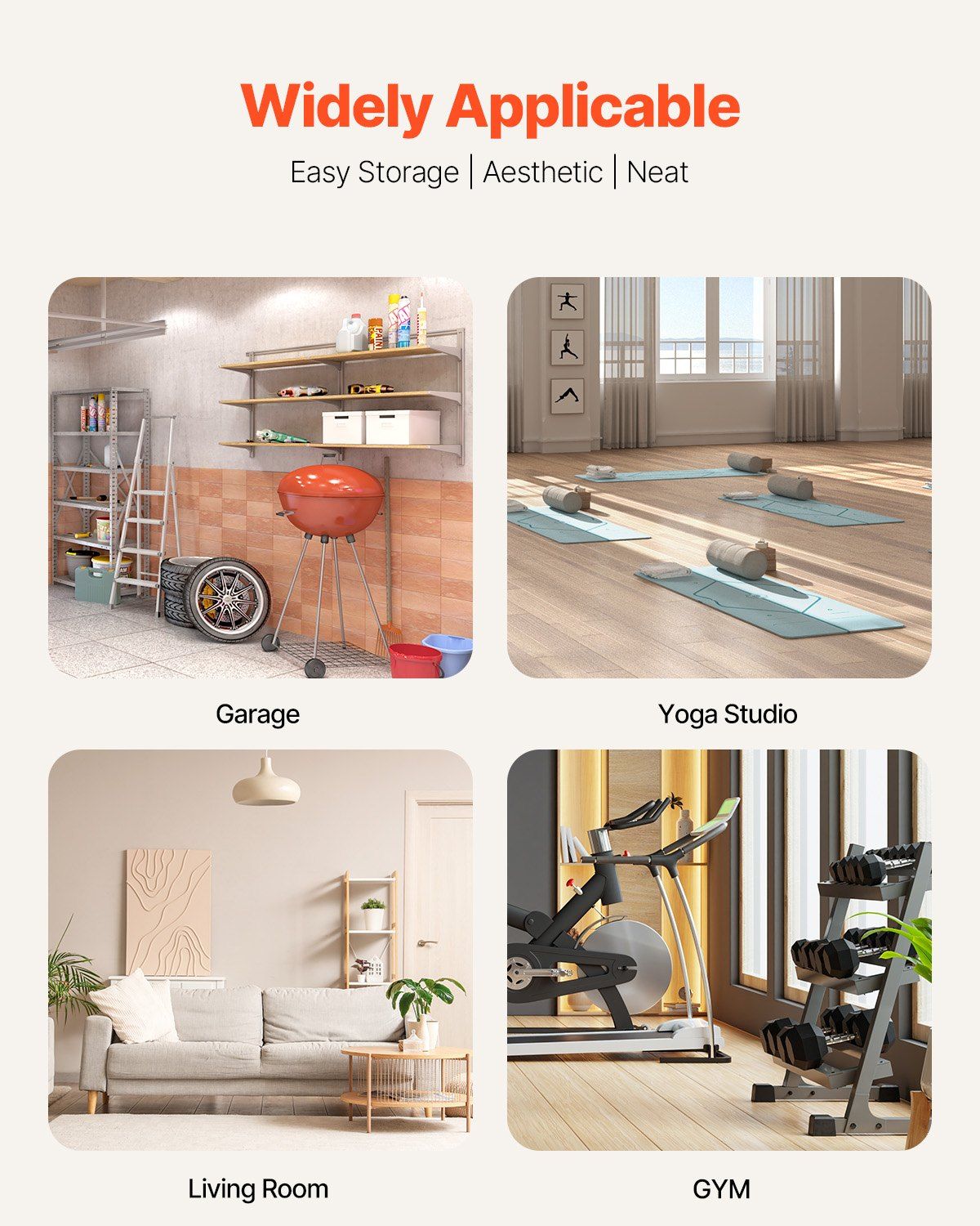 Home Gym Workout Equipment Organizer Yoga Mat Storage Weight Rack Dumbbell 1035 x 405 x 885 mm