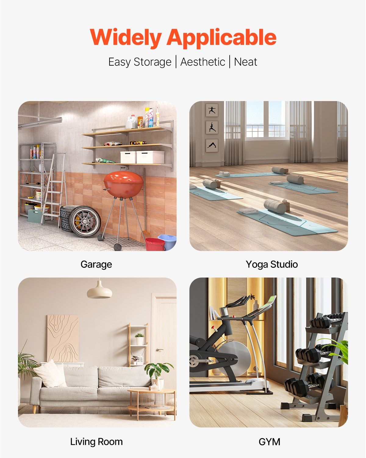 Home Gym Workout Equipment Organizer Yoga Mat Storage Weight Rack Dumbbell 870 x 405 x 1010 mm