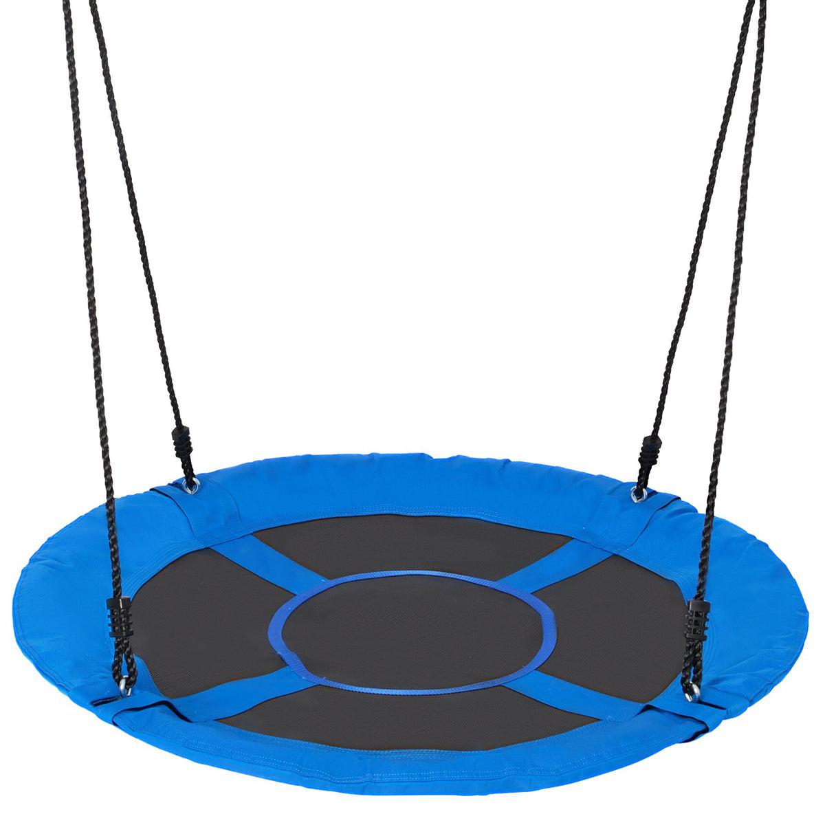 VEVOR Tree Swing, 40 Inch Saucer Swing, 750lbs Weight Capacity, 900D Oxford Fabric Swing Seat with 2 Tree Hanging Straps and Adjustable Multi-Strand Ropes, Round Swing for Kids Outdoor, Blue