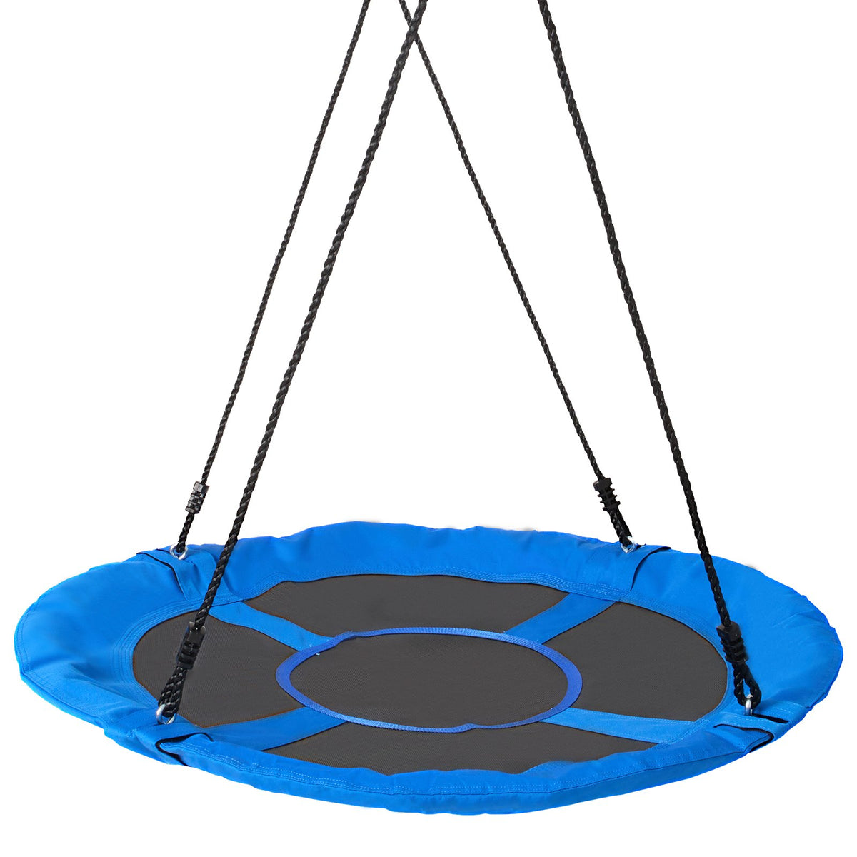 VEVOR Tree Swing, 40 Inch Saucer Swing, 750lbs Weight Capacity, 900D Oxford Fabric Swing Seat with 2 Tree Hanging Straps and Adjustable Multi-Strand Ropes, Round Swing for Kids Outdoor, Blue