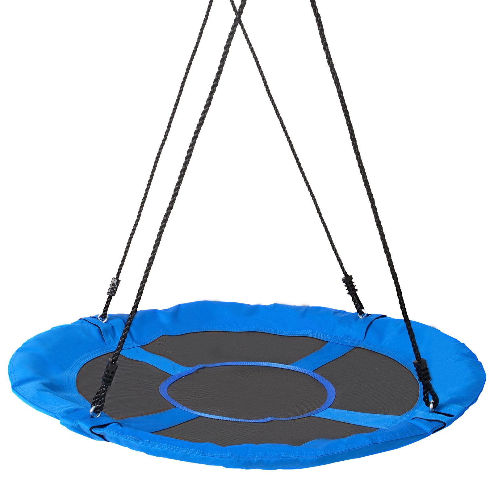 VEVOR Tree Swing, 40 Inch Saucer Swing, 750lbs Weight Capacity, 900D Oxford Fabric Swing Seat with 2 Tree Hanging Straps and Adjustable Multi-Strand Ropes, Round Swing for Kids Outdoor, Blue