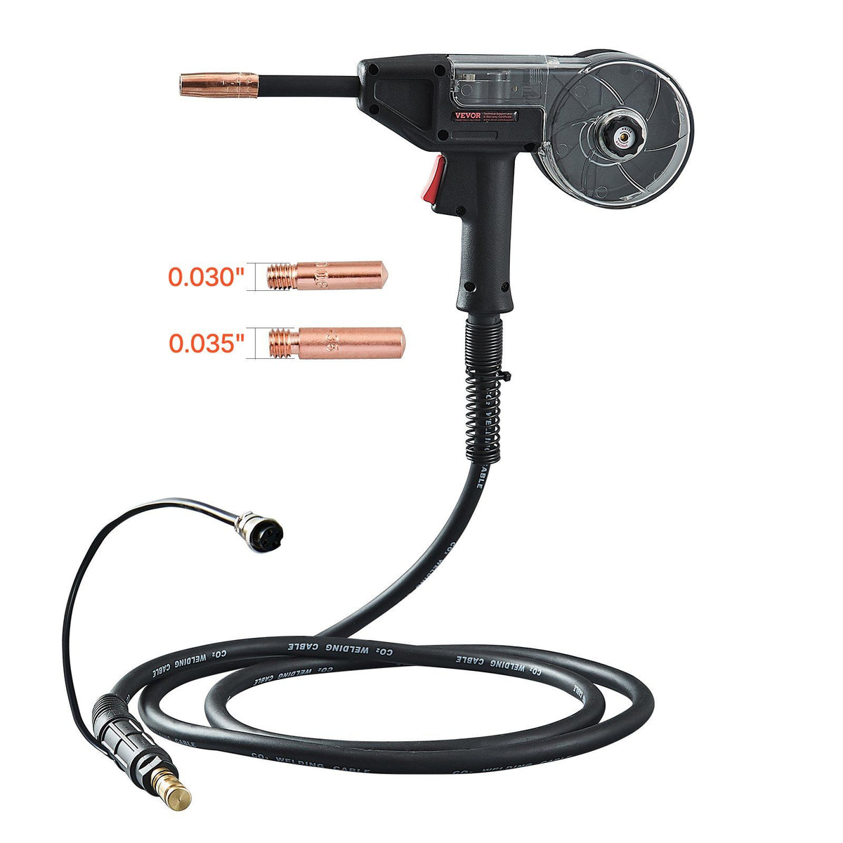 200Amp Spool Gun with 10FT Cable, Compatible with W Weldpro MlG200GDsv200 and MIG155GD Welders, Suitable for 0.030" and 0.035" Flux Core/Solid/Aluminum Welding Wires