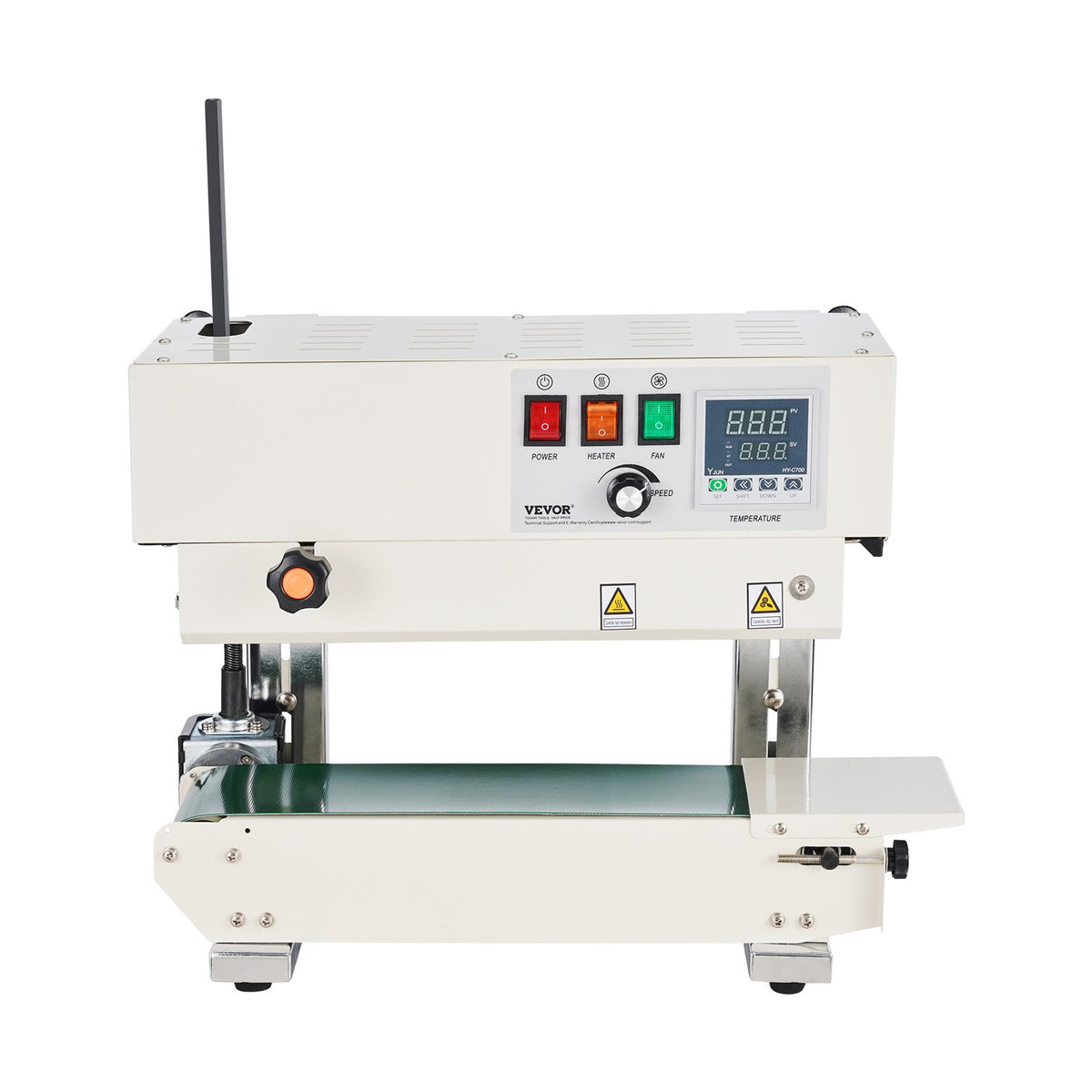VEVOR Continuous Bag Band Sealing Machine, 6-12 mm Sealing Width, Vertical Band Sealer Machine with Digital Temperature Control, Carbon Steel Bag Sealer for 0.02-0.8 mm Plastic Bags Films Membrane