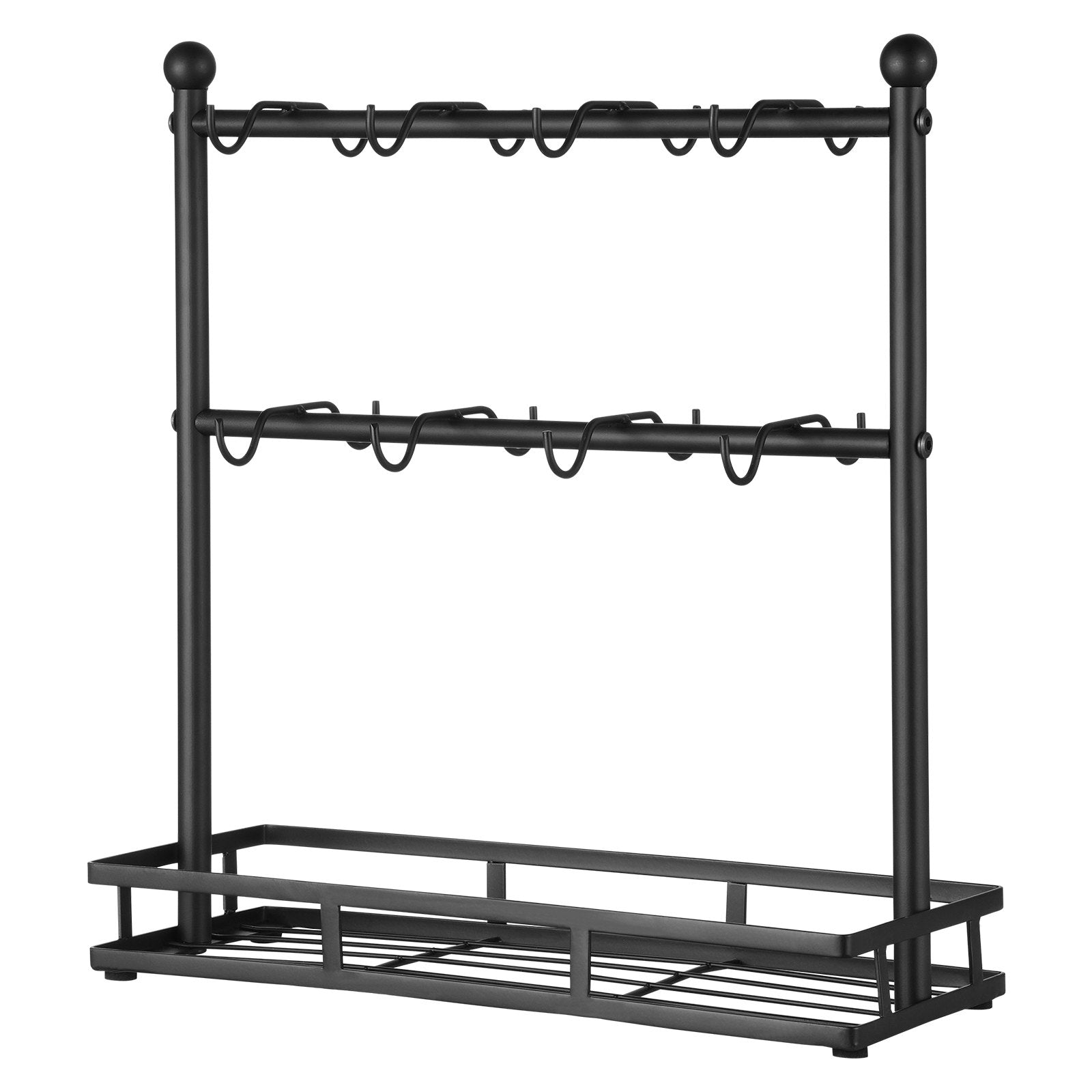 VEVOR Coffee Mug Holder for Countertop 16 Hooks Cup Rack with Storage Base
