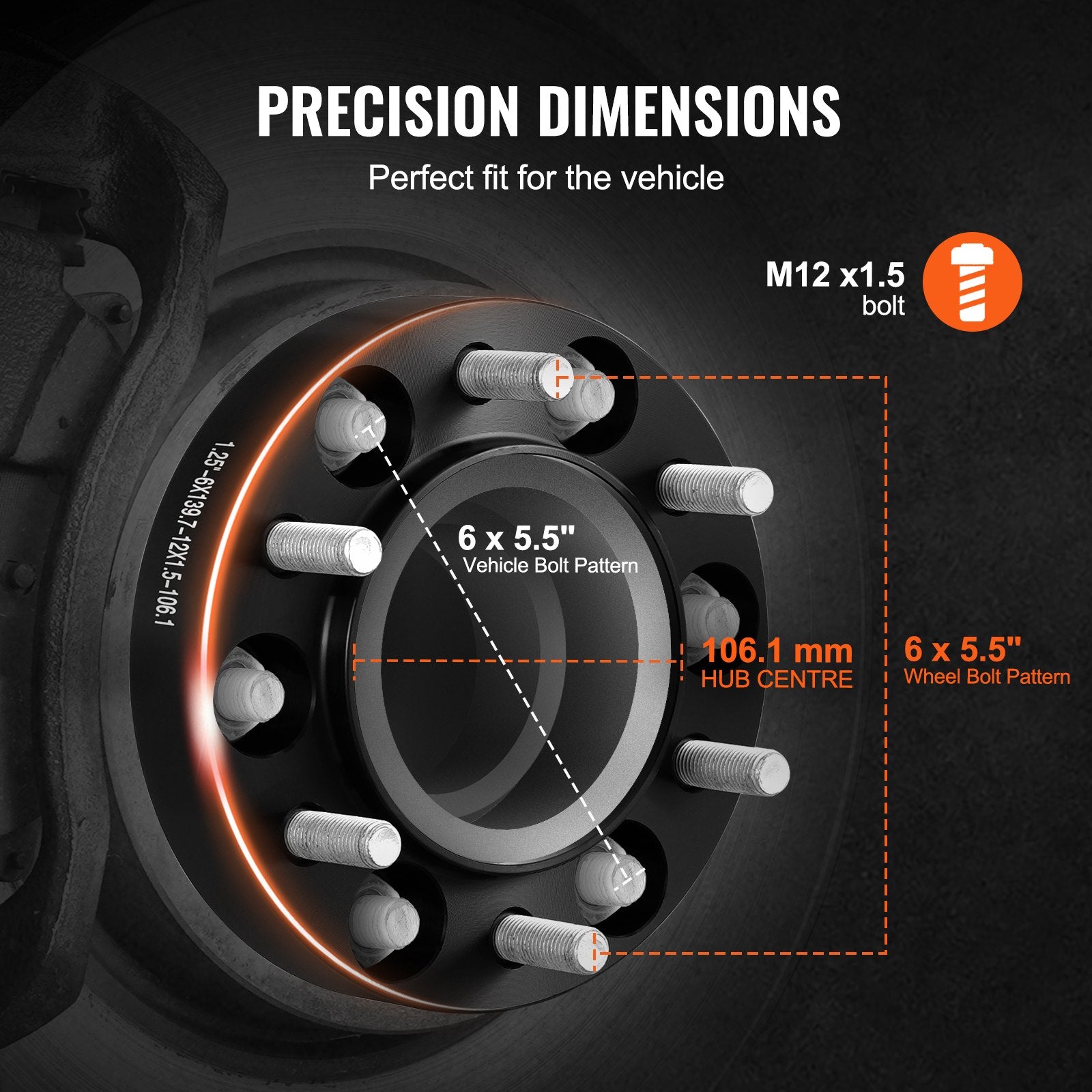 VEVOR 1.25" 6"x5" Wheel Spacers Wheel Adapters 6 Lug Forged Spacer 4 PCS Blue