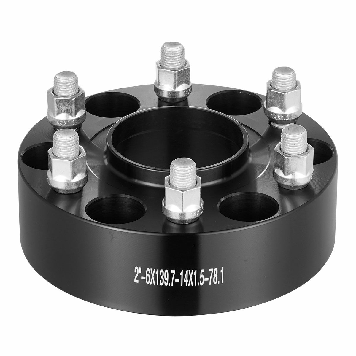 VEVOR 2" 6"x5.5" Wheel Spacers Wheel Adapters 6 Lug Forged Spacer 4 PCS Black