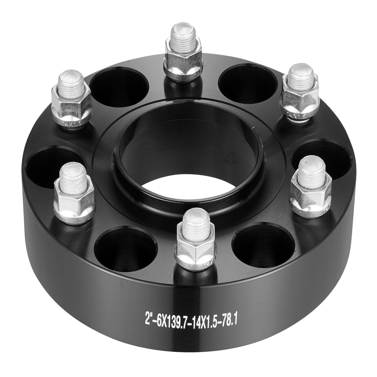 VEVOR 2" 6"x5.5" Wheel Spacers Wheel Adapters 6 Lug Forged Spacer 4 PCS Black