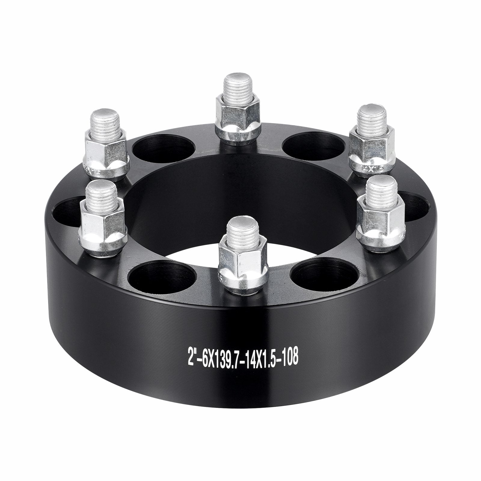 VEVOR 2" 6"x5.5" Wheel Spacers Wheel Adapters 6 Lug Forged Spacer 4 PCS Black