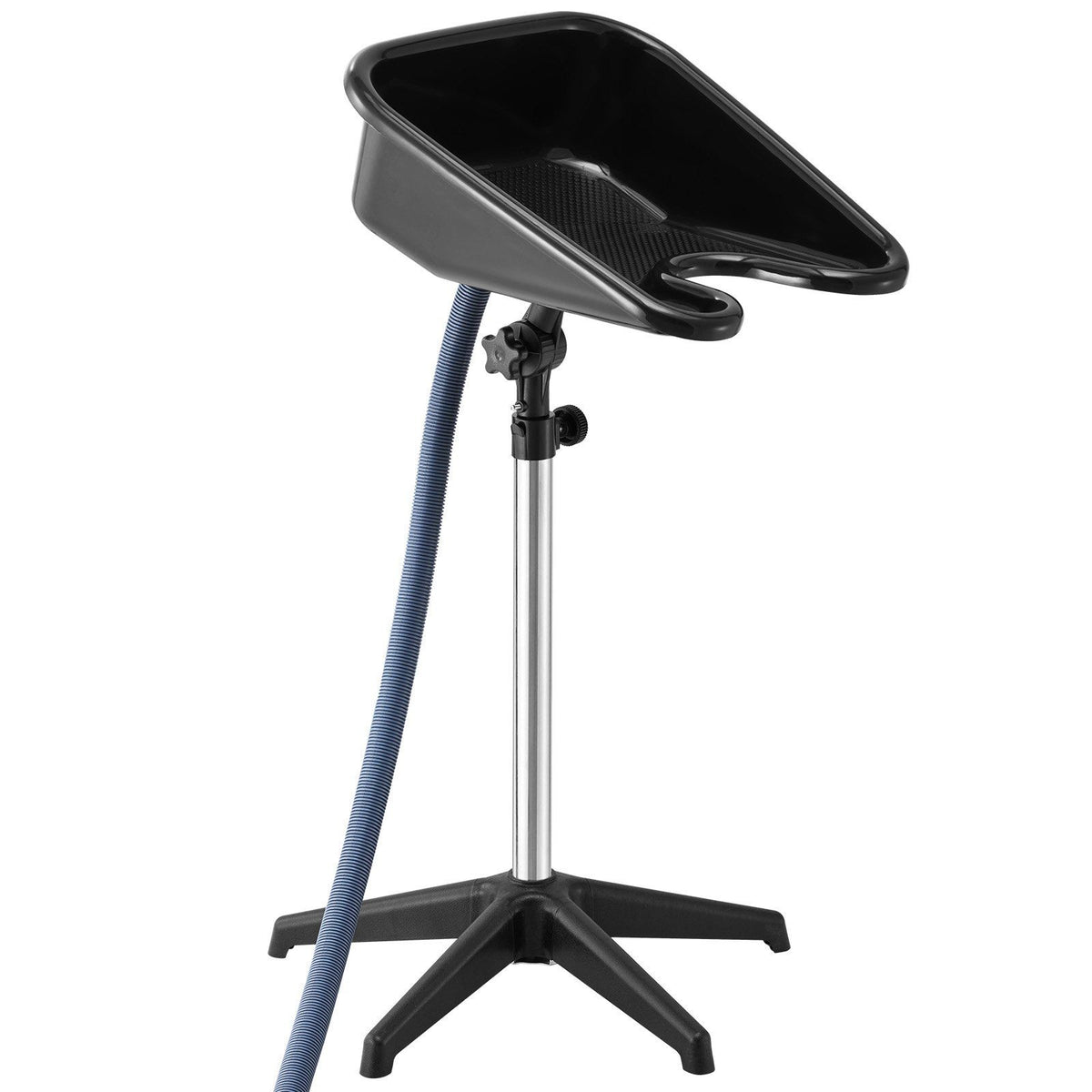 Portable Shampoo Bowl, Shampoo Sink with Adjustable Height &amp; Angle, Salon Hair Wash Sink with Drain Hose and Star-Shaped Support Base for Barbershop Beauty Spa Center Home Use