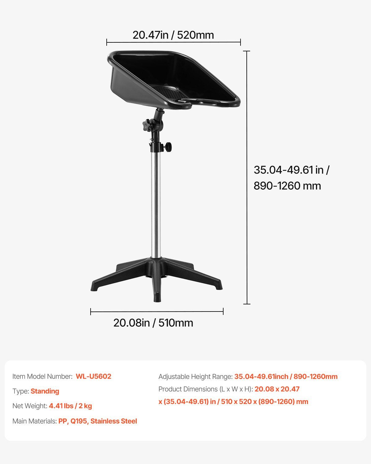 Portable Shampoo Bowl, Shampoo Sink with Adjustable Height & Angle, Salon Hair Wash Sink with Drain Hose and Star-Shaped Support Base for Barbershop Beauty Spa Center Home Use