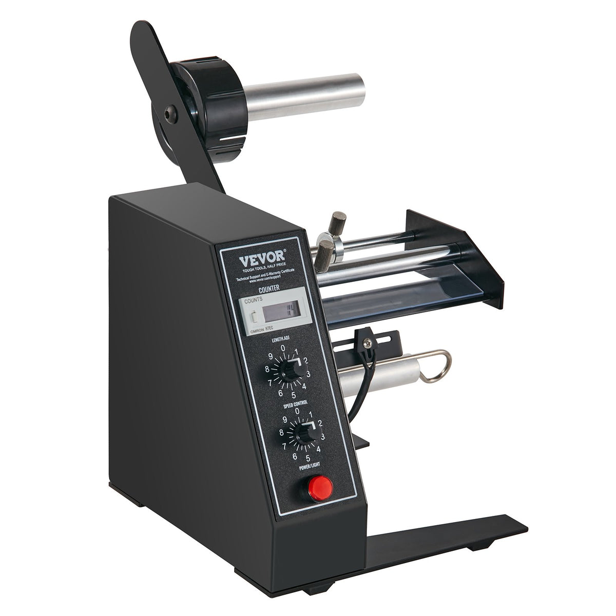 VEVOR Automatic Label Dispenser, Width 15-125 mm, Length 3-150 mm, Automatic Label Stripper Label Separating Machine, Speed Adjustable Label Applicator, Auto Counting 0-999999 for Various Label Sizes