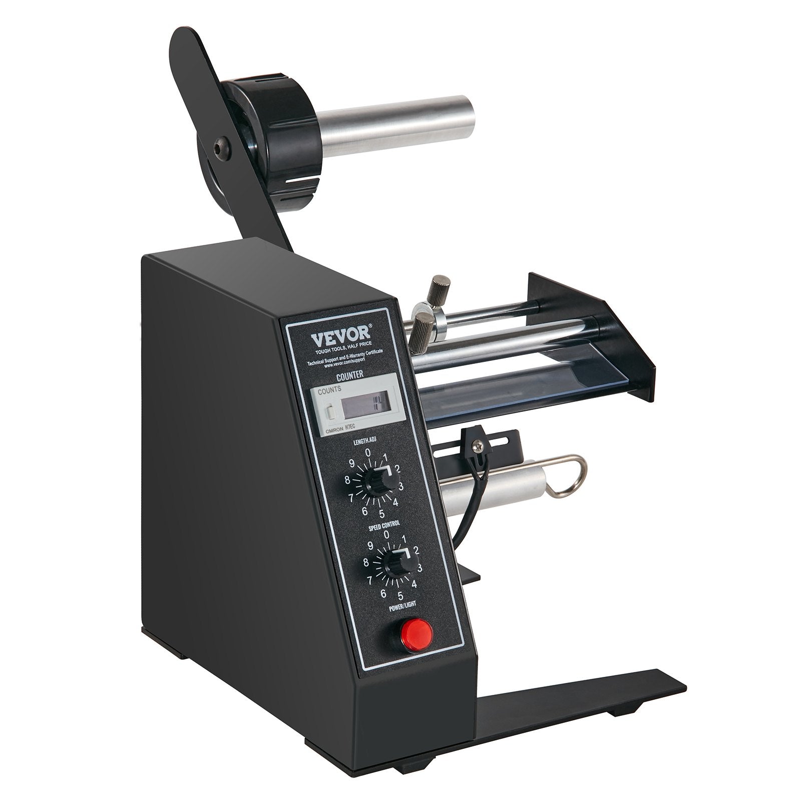 VEVOR Automatic Label Dispenser, Width 15-125 mm, Length 3-150 mm, Automatic Label Stripper Label Separating Machine, Speed Adjustable Label Applicator, Auto Counting 0-999999 for Various Label Sizes