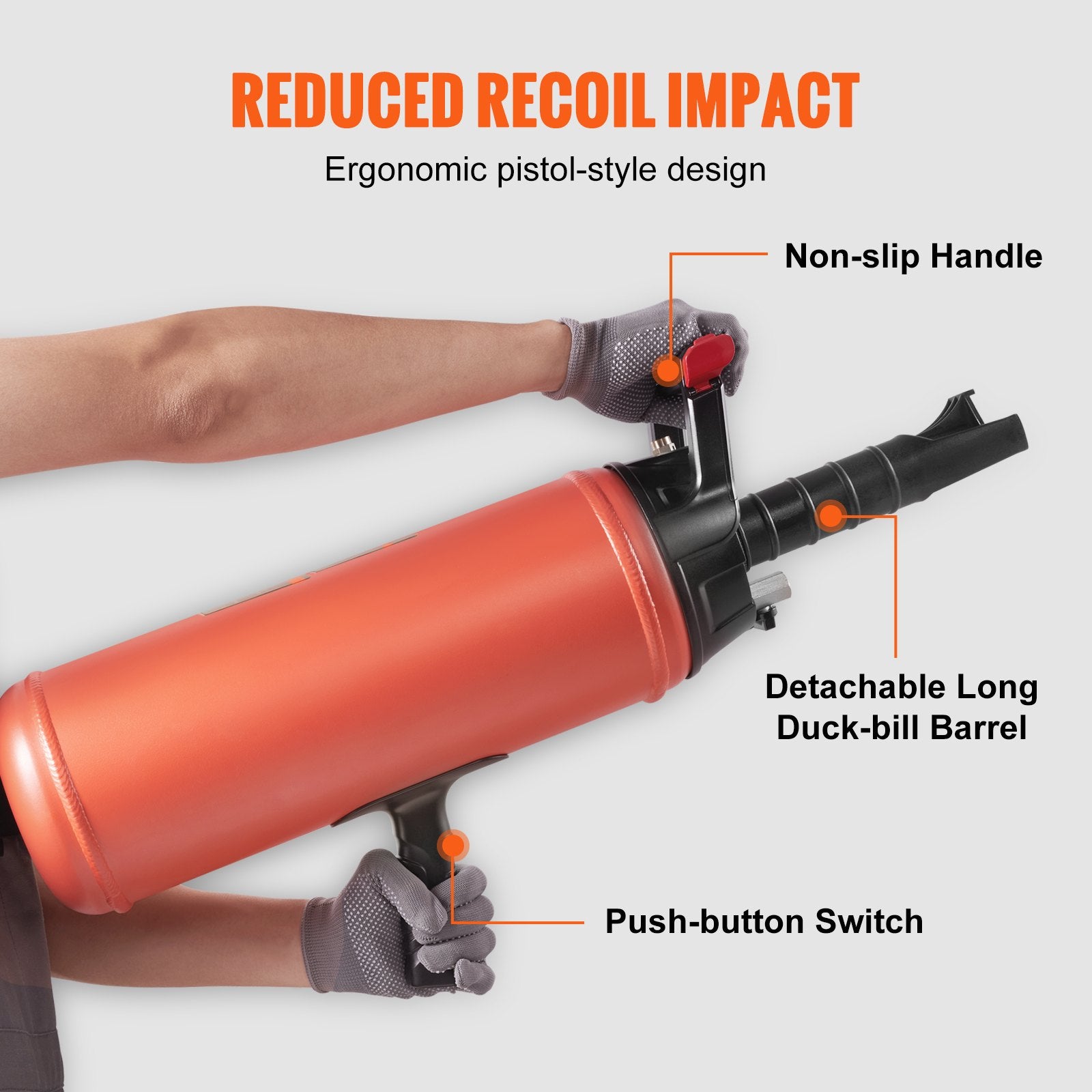 VEVOR Tire Bead Seater, 2.4 Gal/9 L Air Tire Bead Blaster, 150 PSI Handheld Bead Bazooka, Portable Tire Inflator Tool, 87-116 PSI Operating Pressure for Tractor Truck ATV Car and Automobile Repair