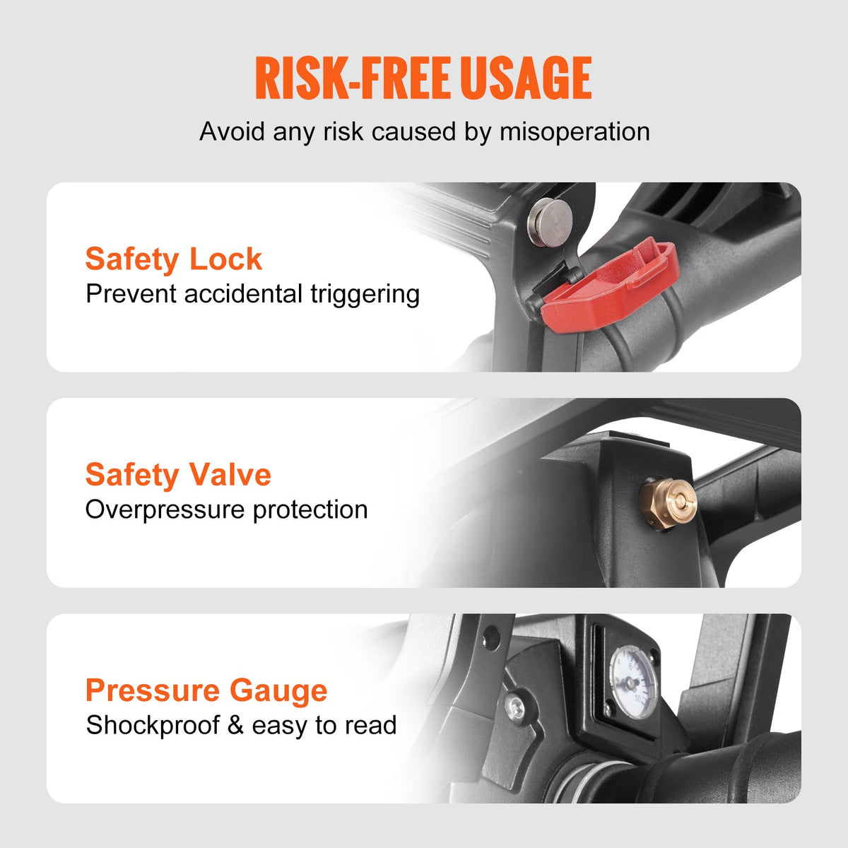 VEVOR Tire Bead Seater, 2.4 Gal/9 L Air Tire Bead Blaster, 150 PSI Handheld Bead Bazooka, Portable Tire Inflator Tool, 87-116 PSI Operating Pressure for Tractor Truck ATV Car and Automobile Repair